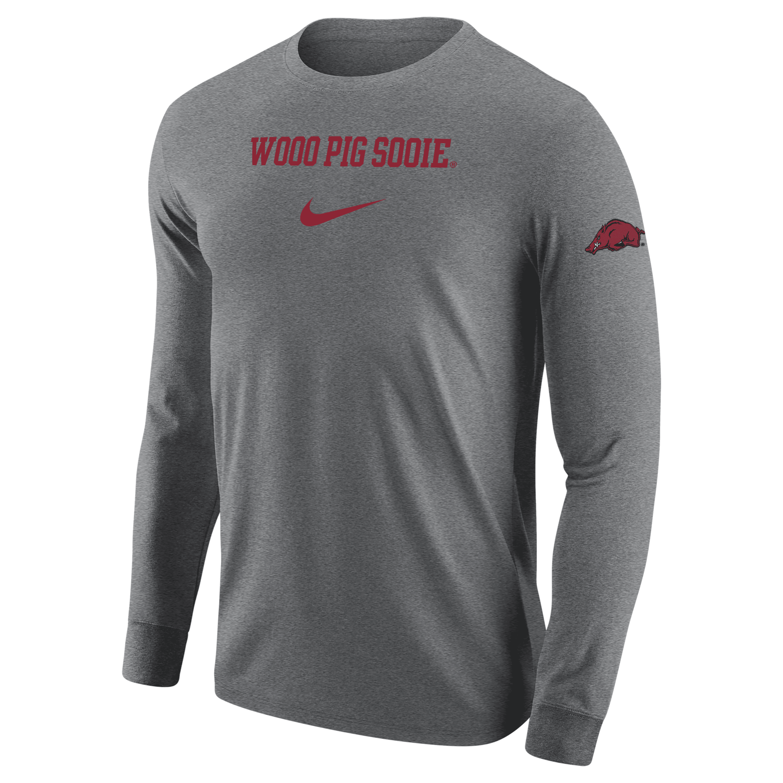 Shop Nike Arkansas  Men's College Long-sleeve T-shirt In Grey