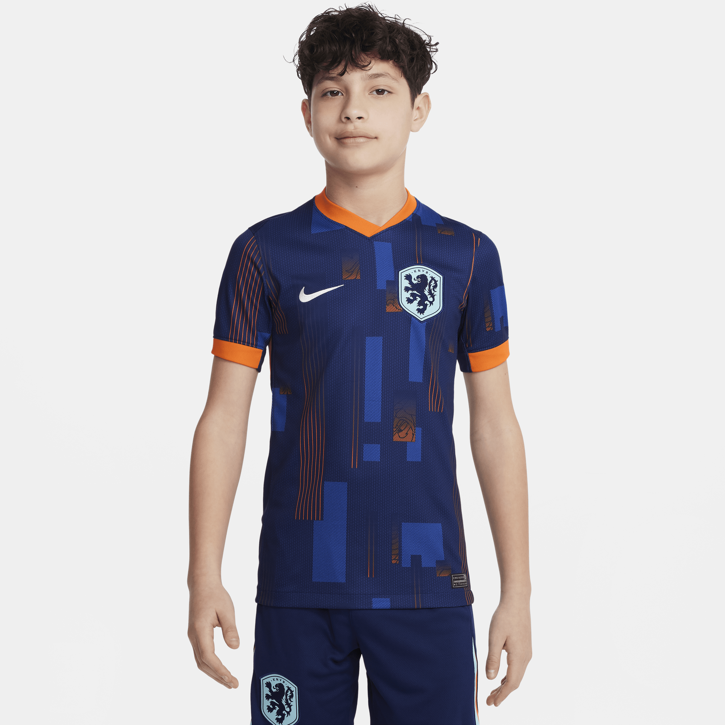 Nike Netherlands (men's Team) 2024/25 Stadium Away Big Kids'  Dri-fit Soccer Replica Jersey In Blue