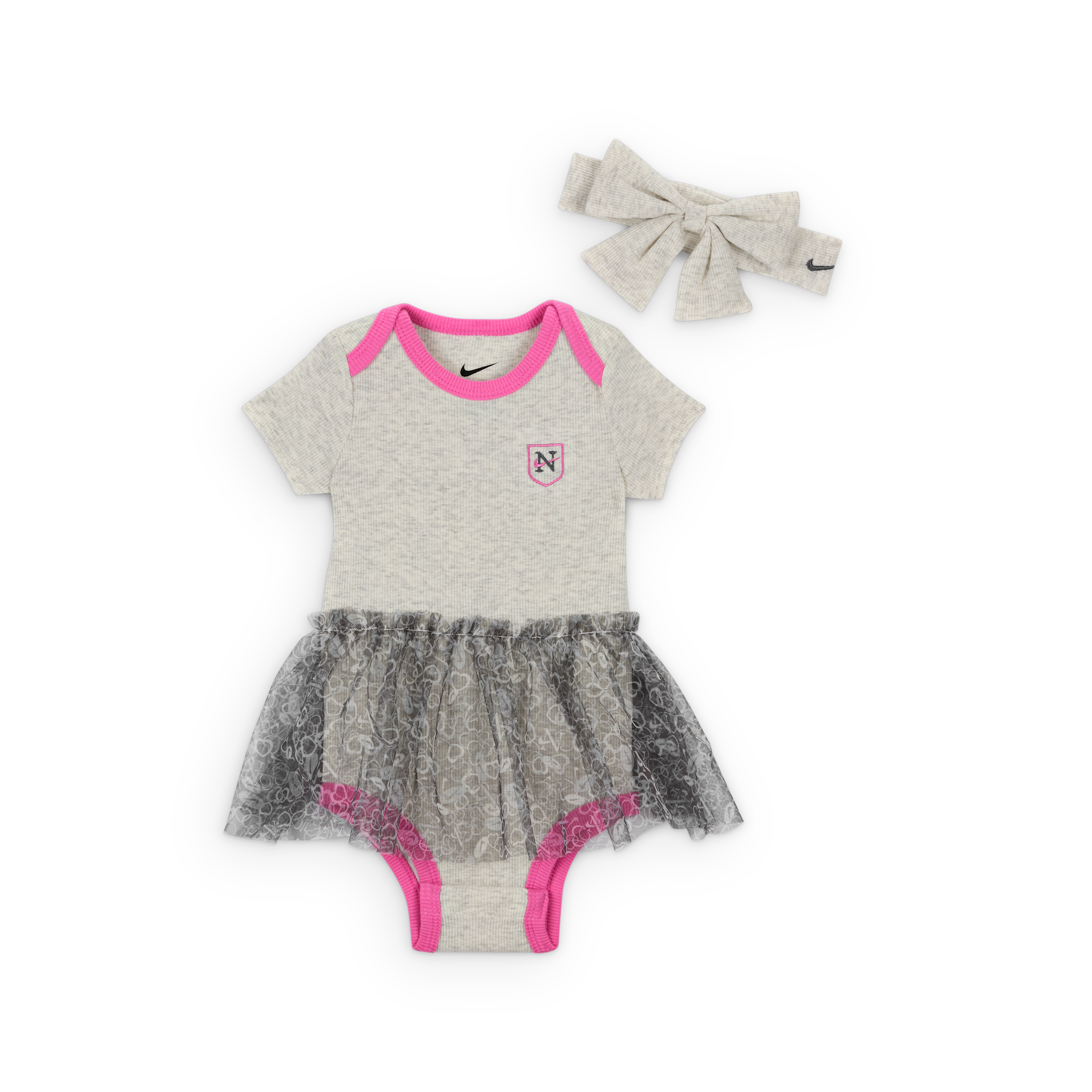 Nike Baby Jumble Tutu Bodysuit And Headband 2-piece Set In Grey
