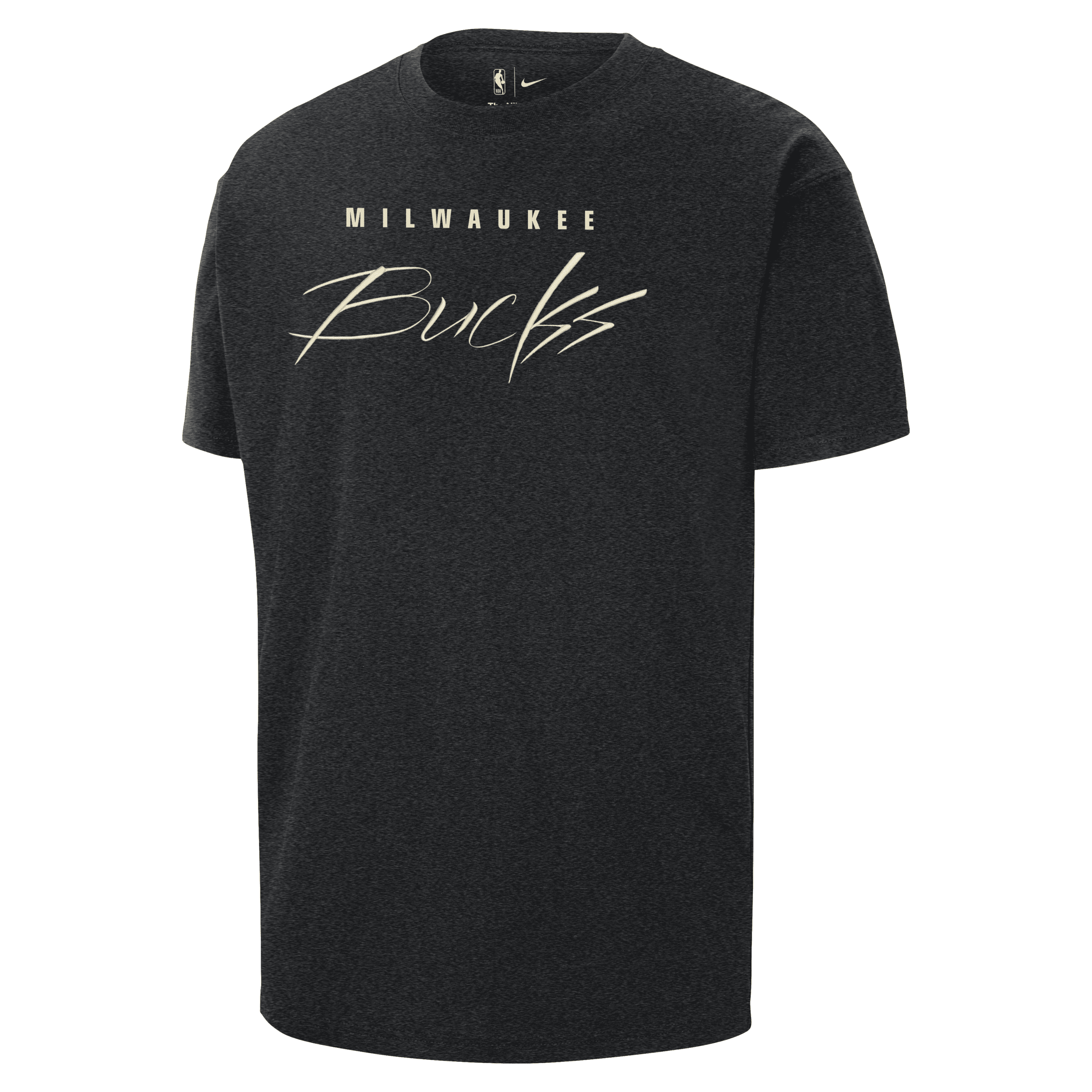 Shop Nike Milwaukee Bucks Courtside  Men's Nba Max90 T-shirt In Black