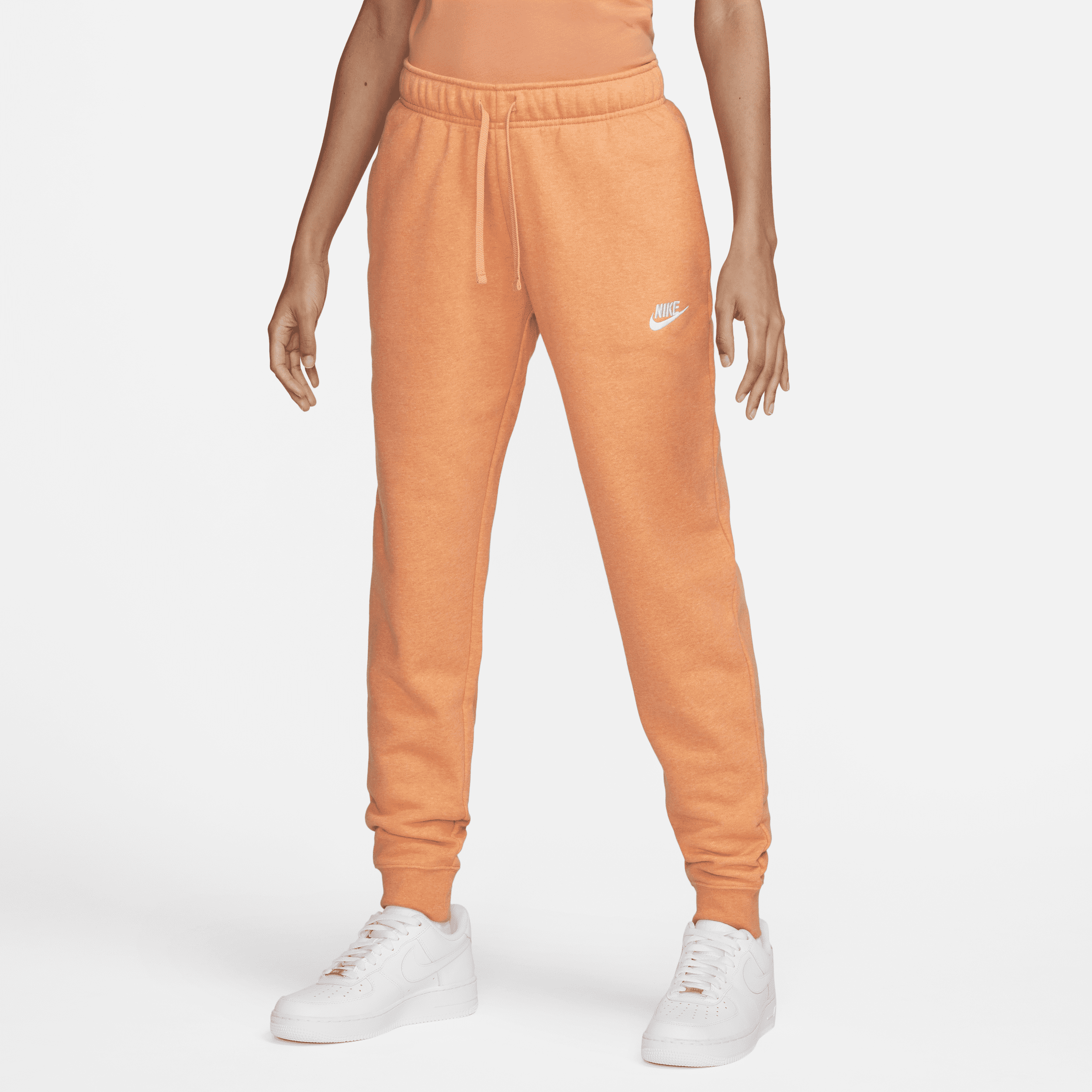 Nike Women's  Sportswear Club Fleece Mid-rise Jogger Pants In Orange