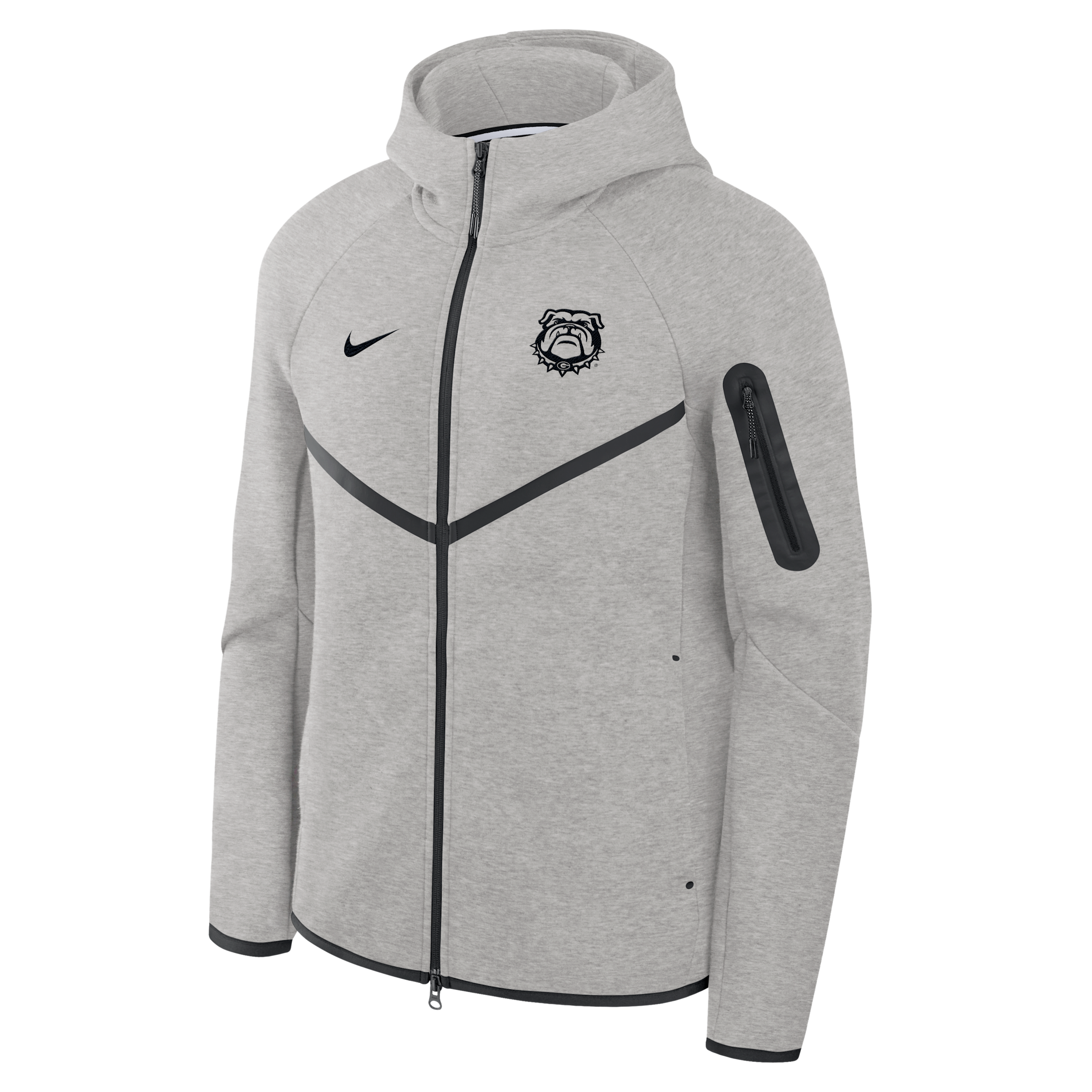 Georgia Tech Fleece Nike Men's College Full-Zip Hooded Jacket in Grey | 05L4086NGBN-8DL