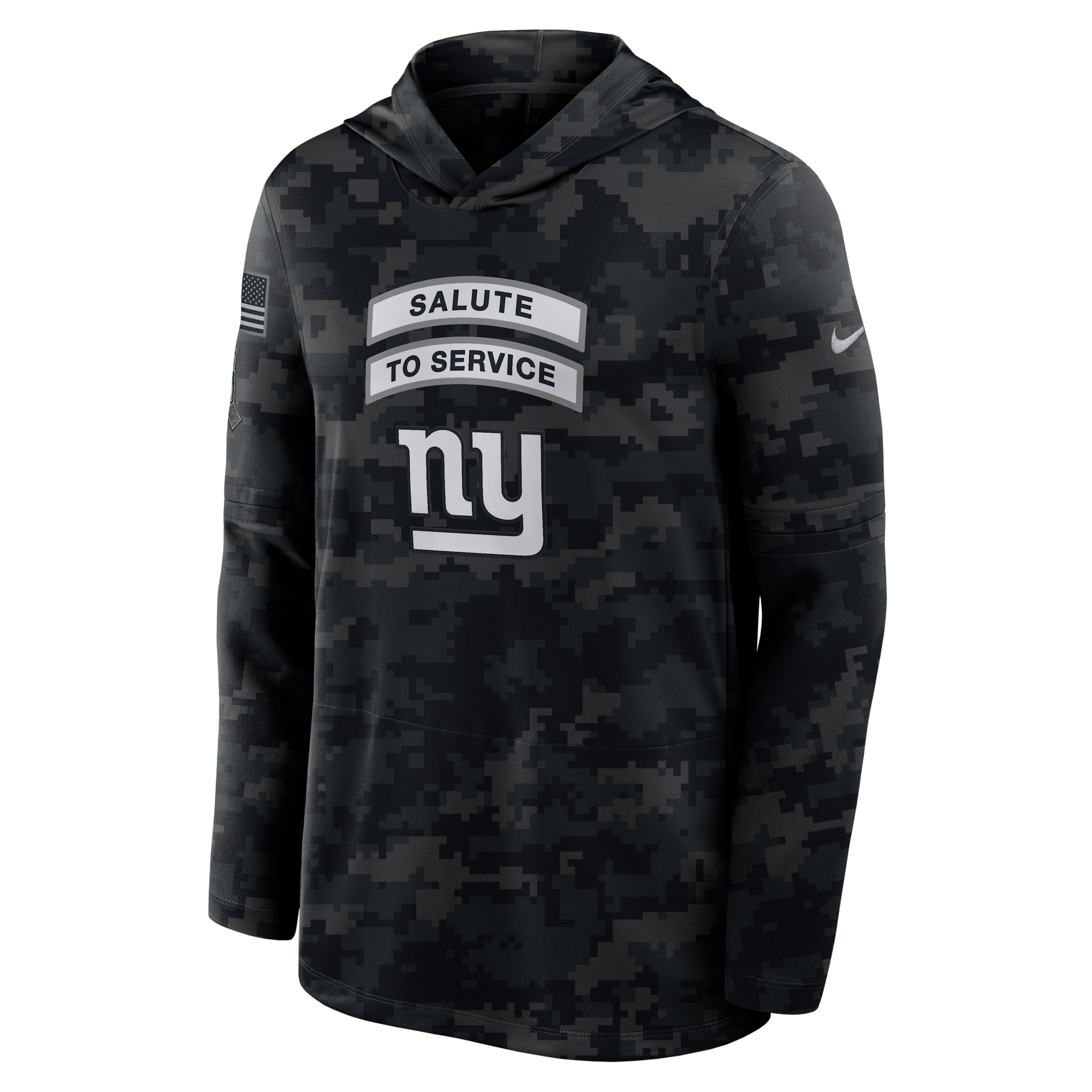 New York Giants Salute to Service Sideline Nike Men's Dri-FIT NFL Long-Sleeve Hooded Top in Black | 03B90ILOA2N-YUN