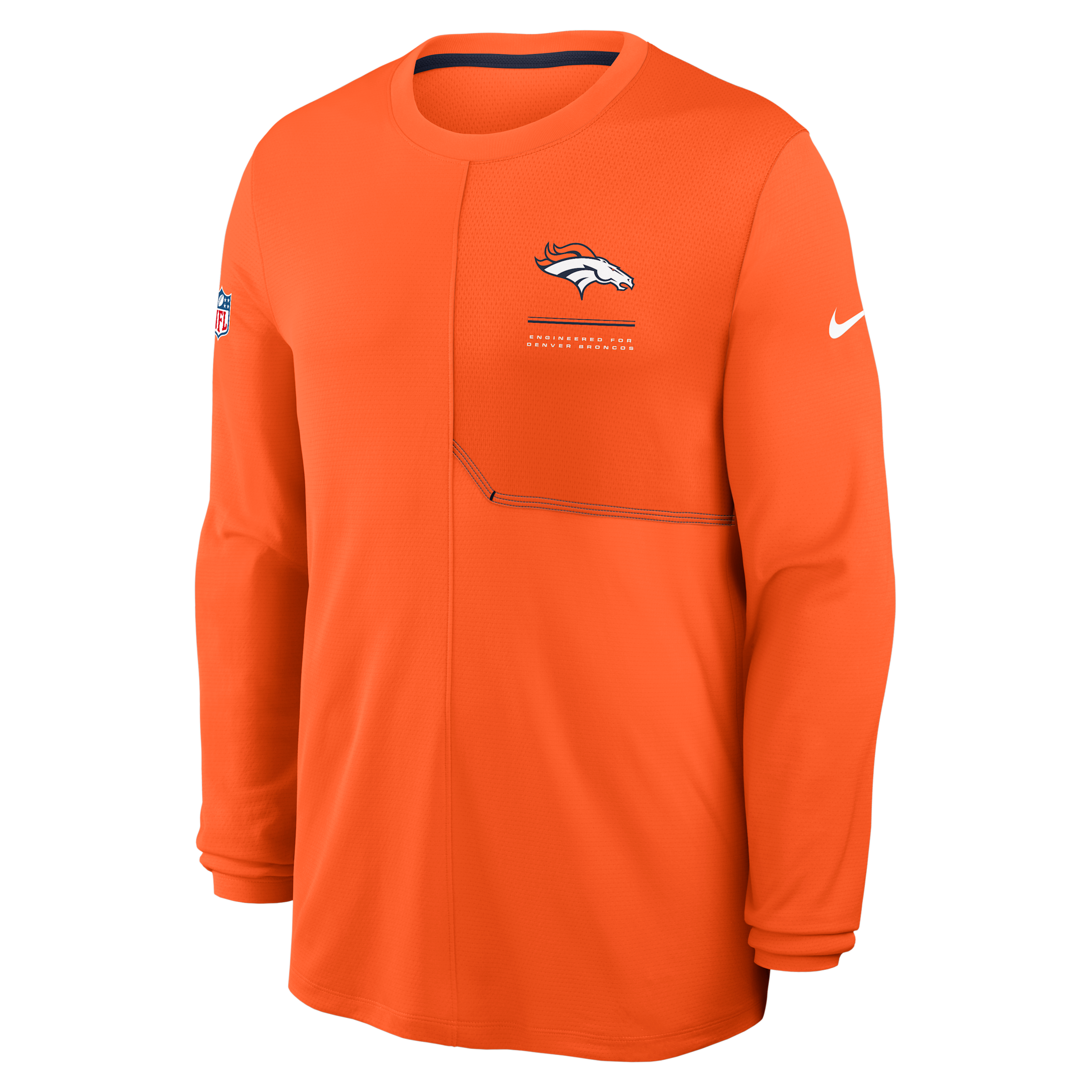 Denver Broncos Sideline Coach Nike Men's Dri-FIT NFL Long-Sleeve Top in Orange | 03B1079K8W-B8B
