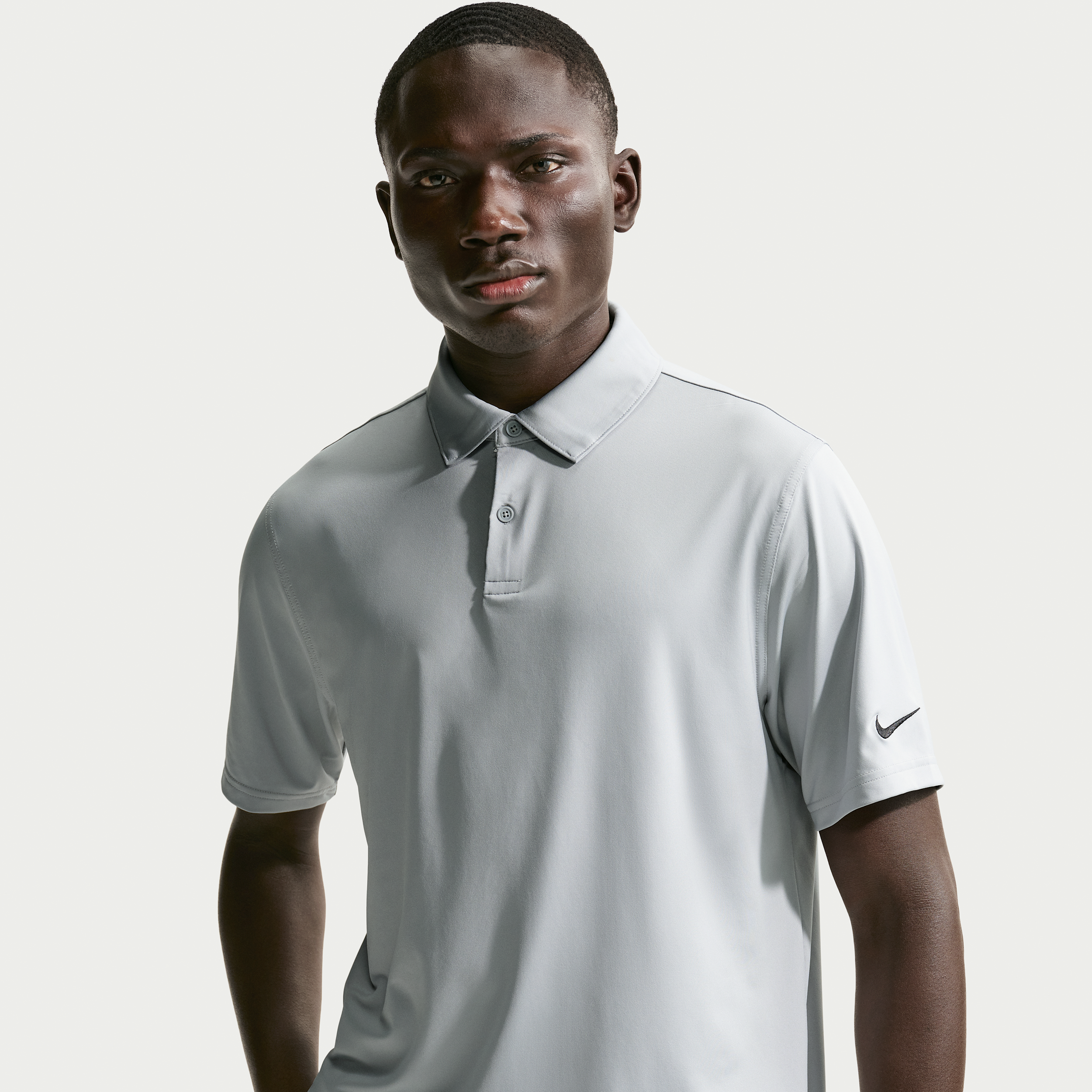 Nike Men's Velocity Dri-FIT Solid Short Sleeve Golf Polo, Small, Wolf Grey/Black Gray
