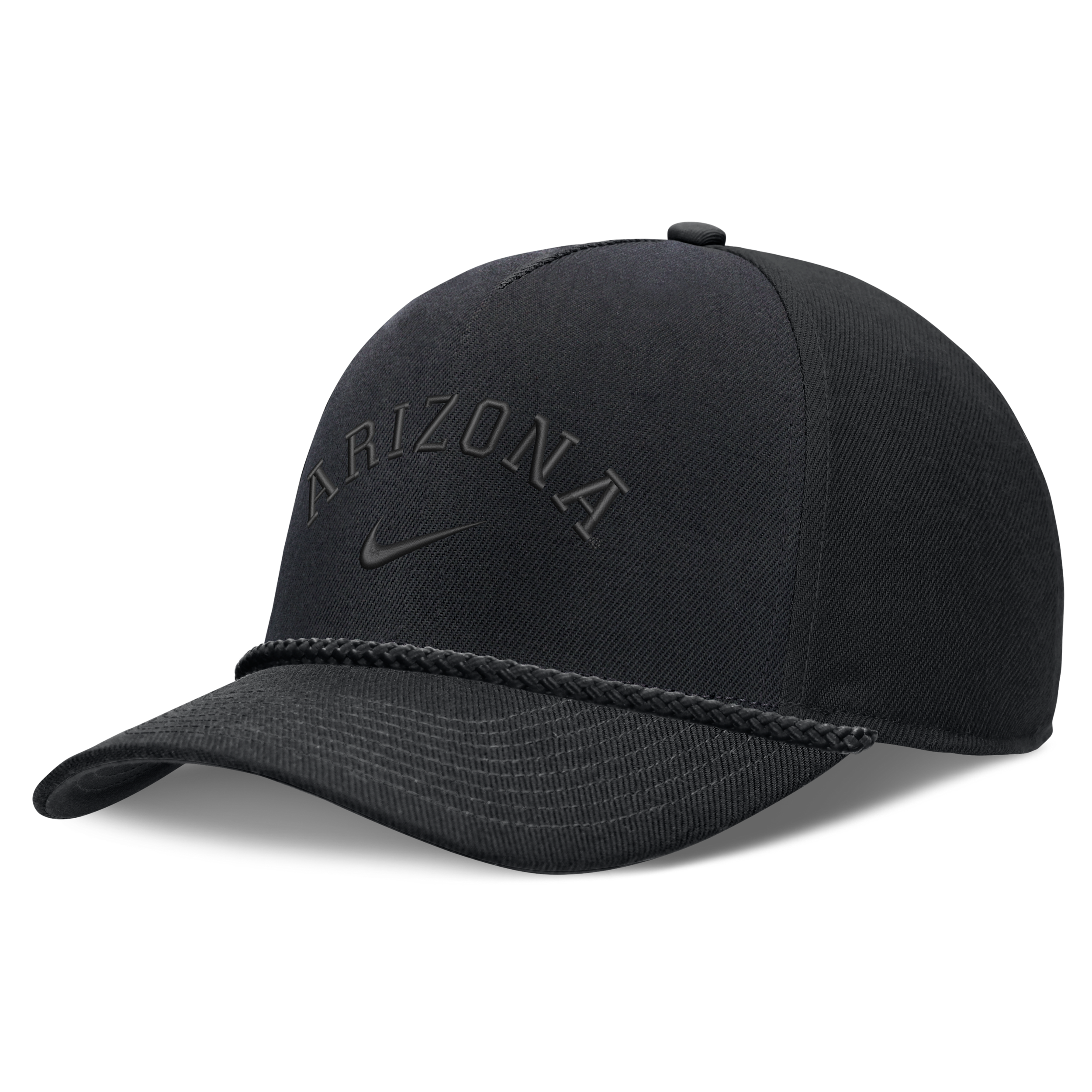 Nike Men's and Women's Black Arizona Wildcats Campus Prep Tonal Rope Rise 5-Panel Adjustable Hat - Black