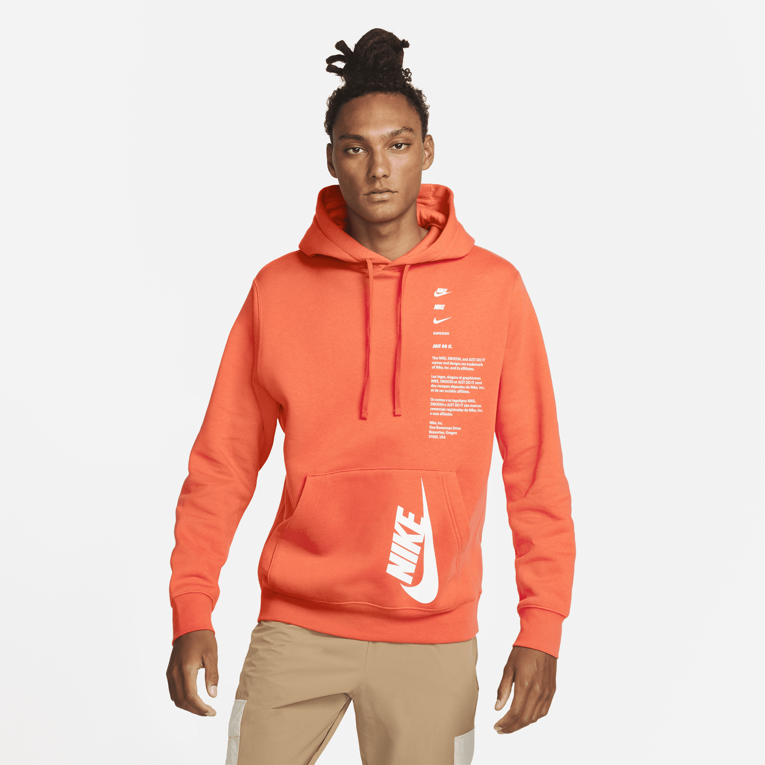 Nike Men's Club Fleece+ Pullover Hoodie In Orange