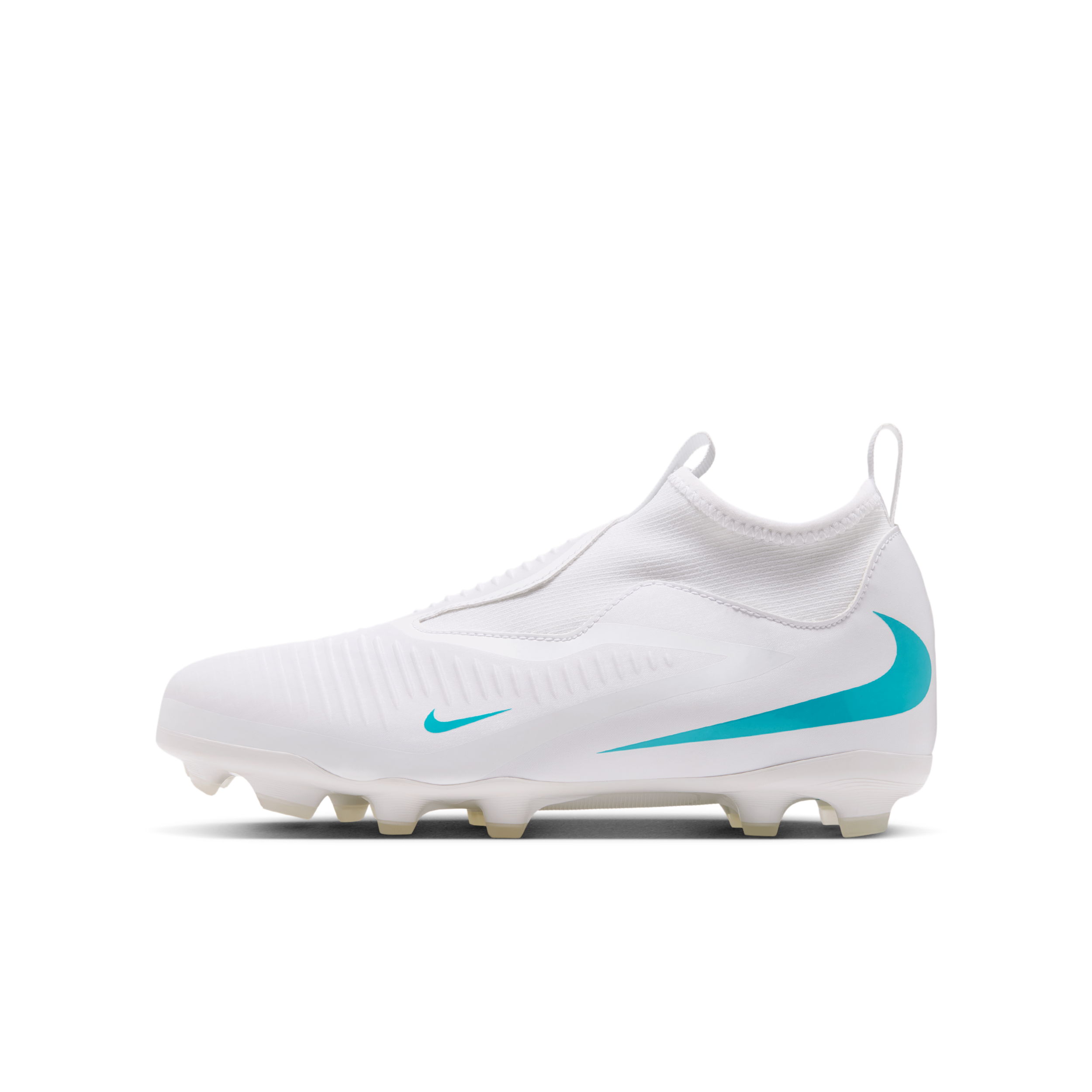 Nike Jr. Phantom 6 High Academy Big Kids' Multi-Ground Soccer Cleats in White | HQ2042-102