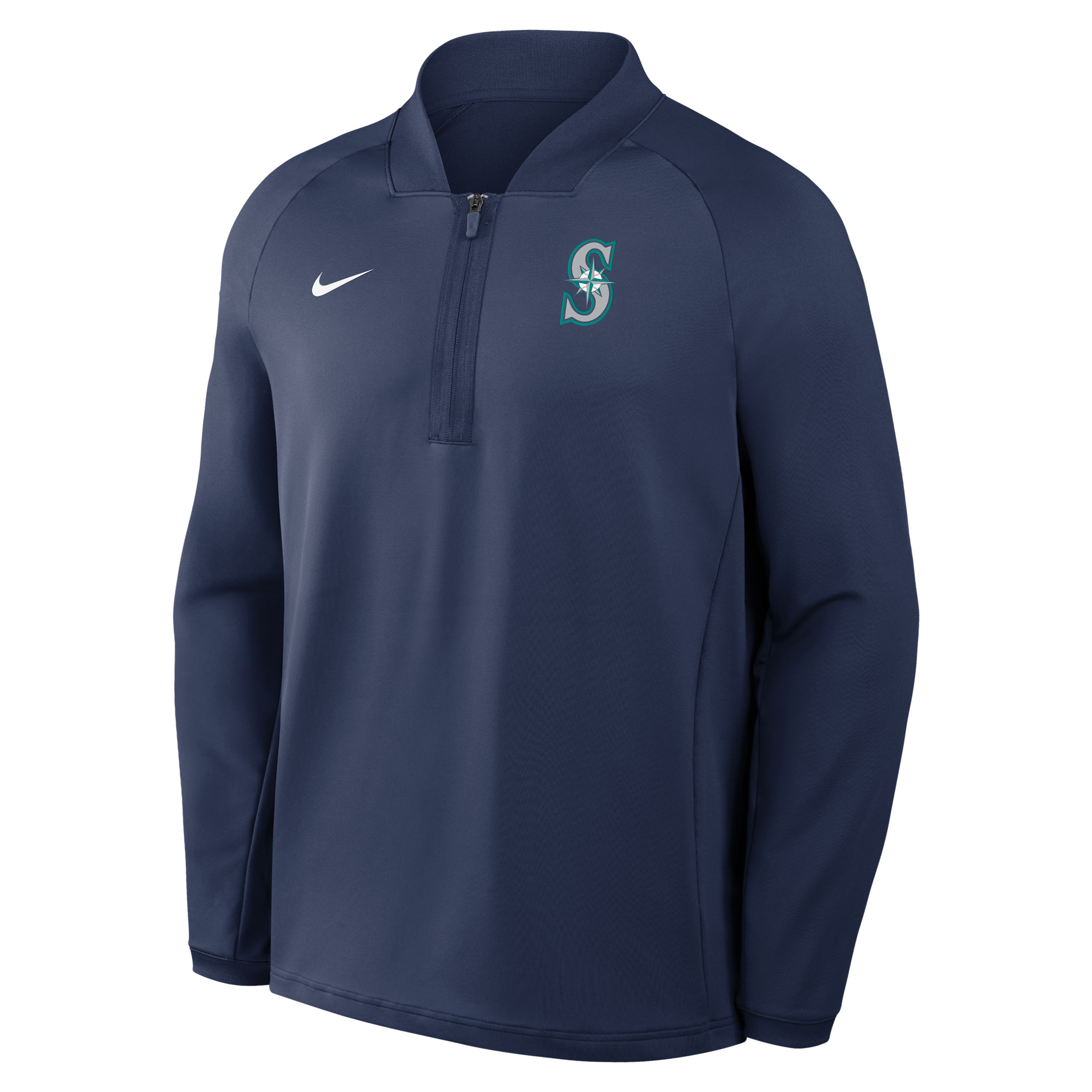 Seattle Mariners Authentic Collection Nike Men's Dri-FIT MLB 1/2-Zip Long-Sleeve Top in Blue | 04H944BMVR-KRR