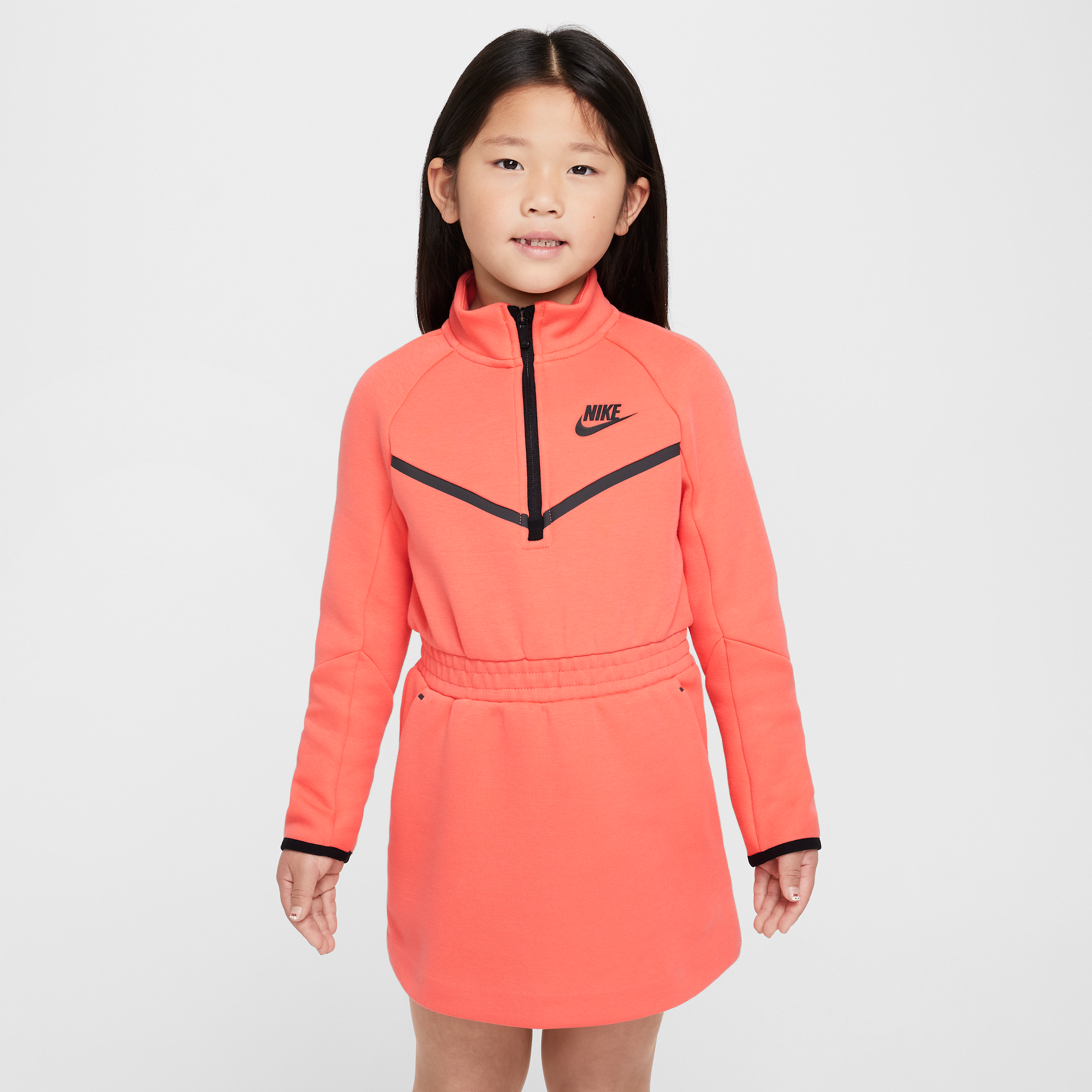 Nike Tech Fleece Little Kids' Dress In Orange