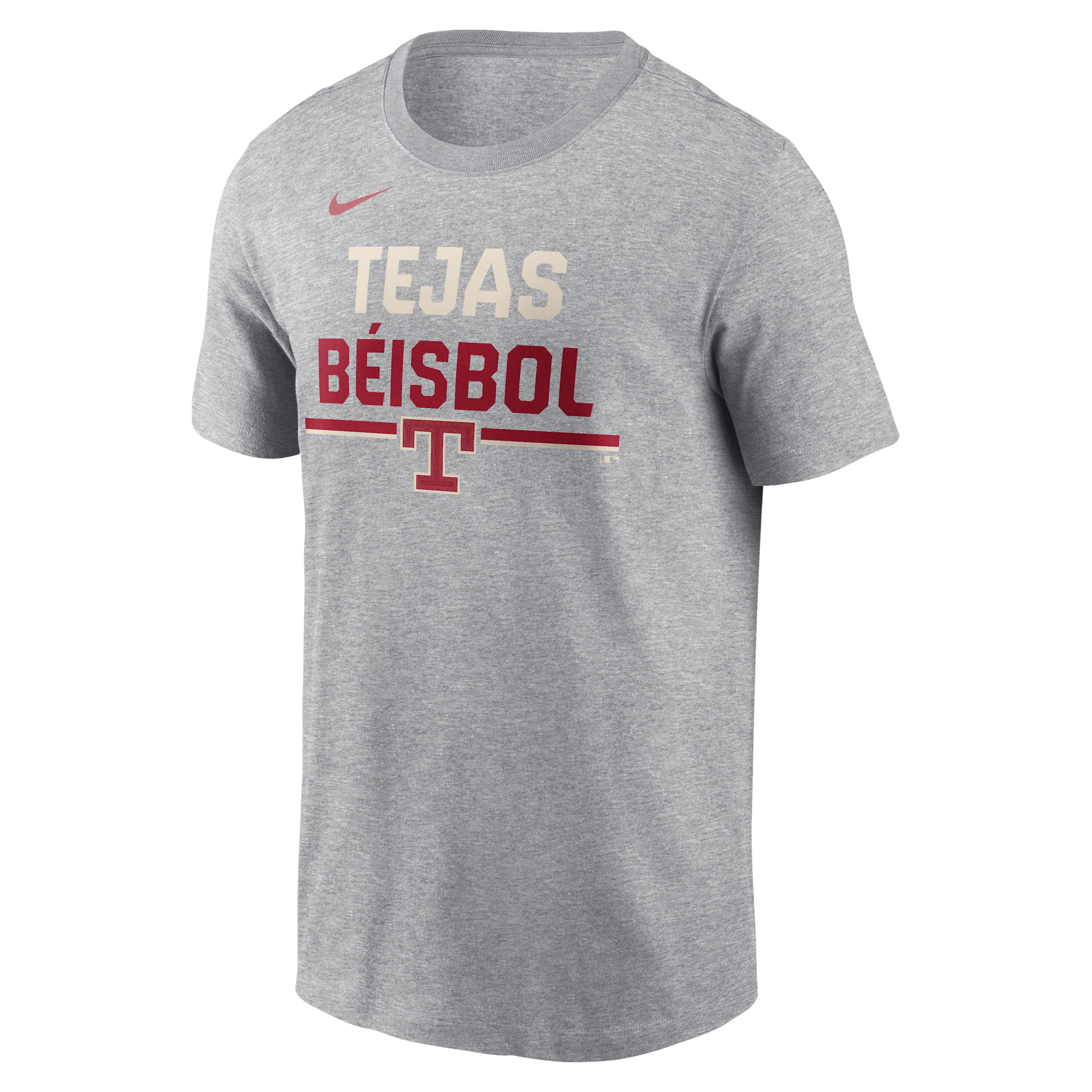 Nike Men's Heather Gray Texas Rangers City Connect Stacked Team Phrase T-Shirt - Heather Gray