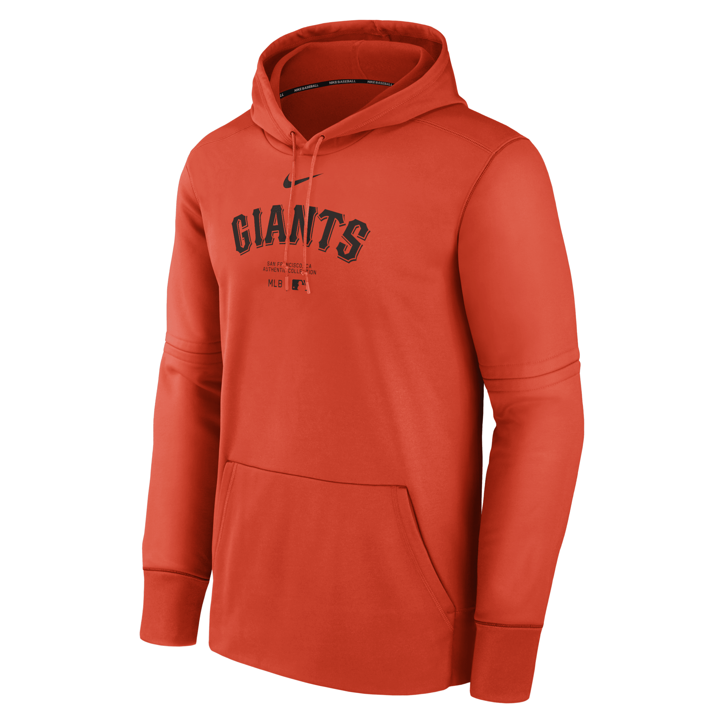 Shop Nike Men's San Francisco Giants Authentic Collection Practice  Therma Mlb Pullover Hoodie In Orange