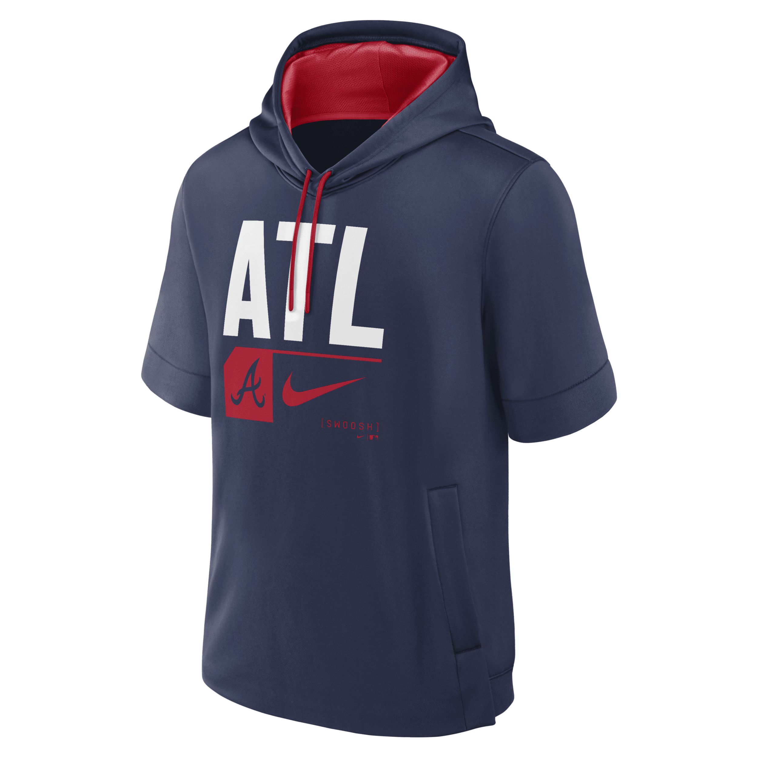 Nike Atlanta Braves Tri Code Lockup  Men's Mlb Short-sleeve Pullover Hoodie In Blue