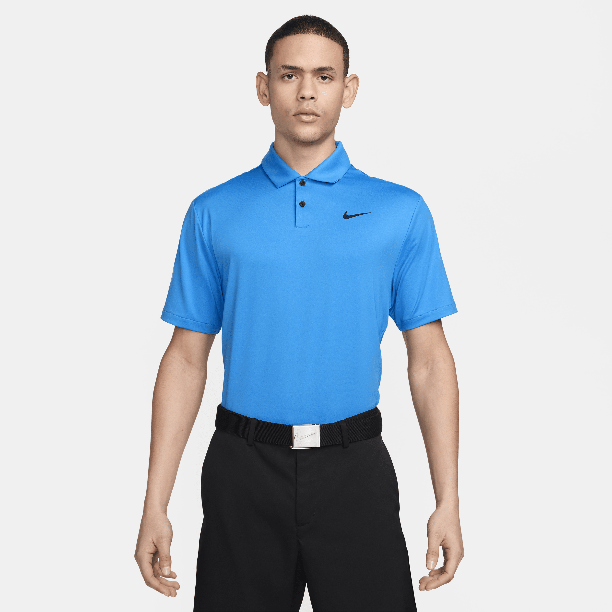 Shop Nike Men's Dri-fit Tour Solid Golf Polo In Blue