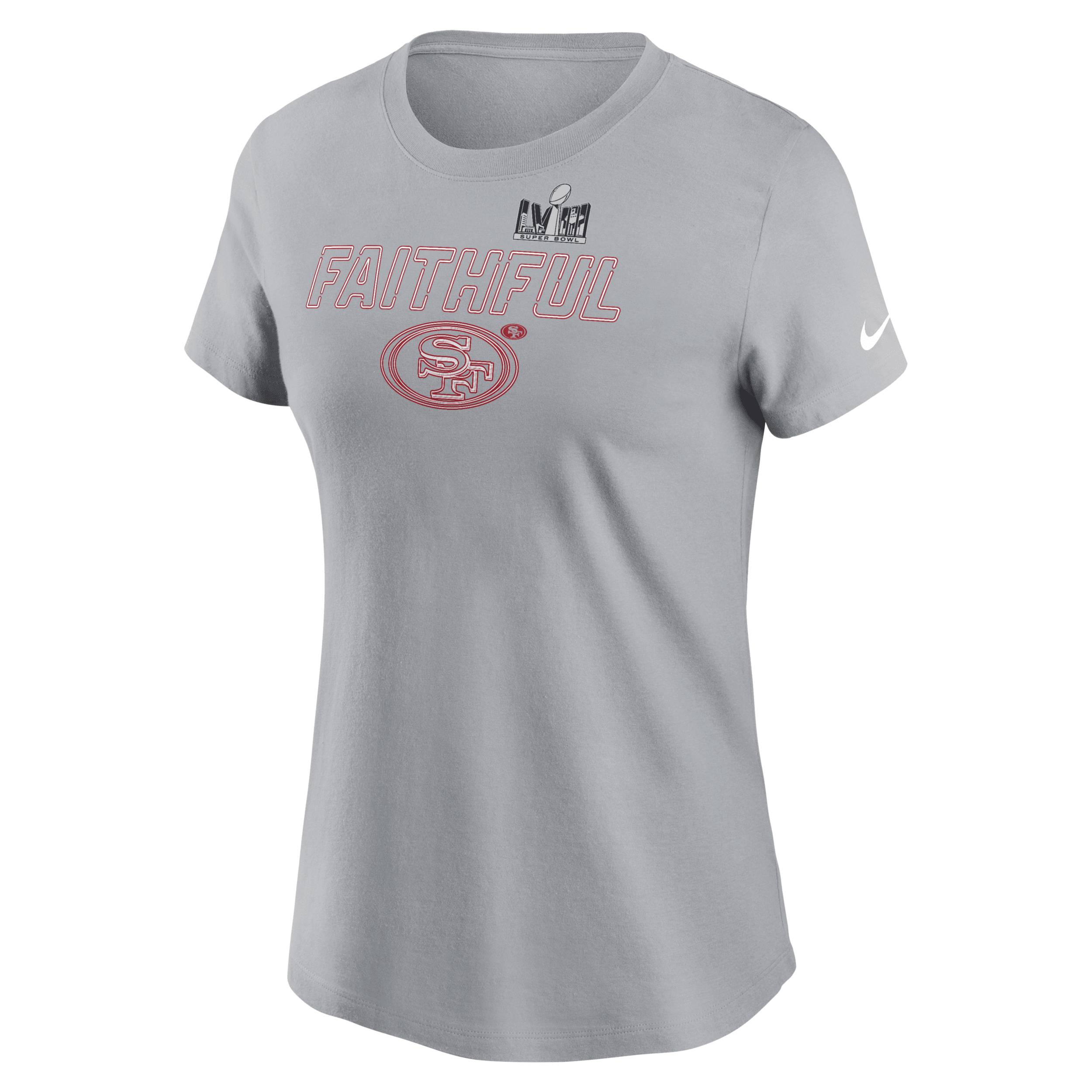 Shop Nike San Francisco 49ers Super Bowl Lviii Bound Local Essential  Women's Nfl T-shirt In Grey