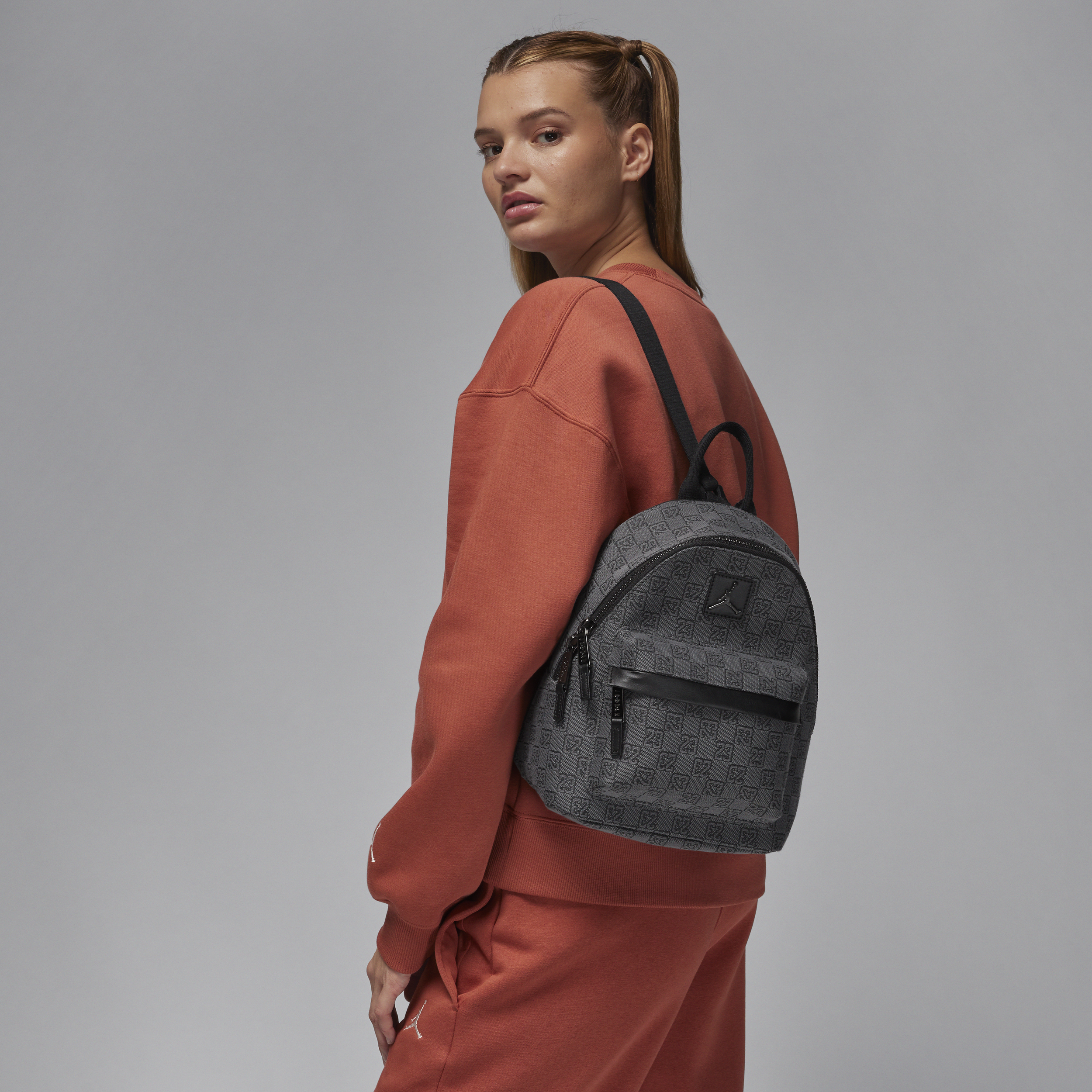 Shop Jordan Men's  Monogram Mini Backpack (8l) In Grey