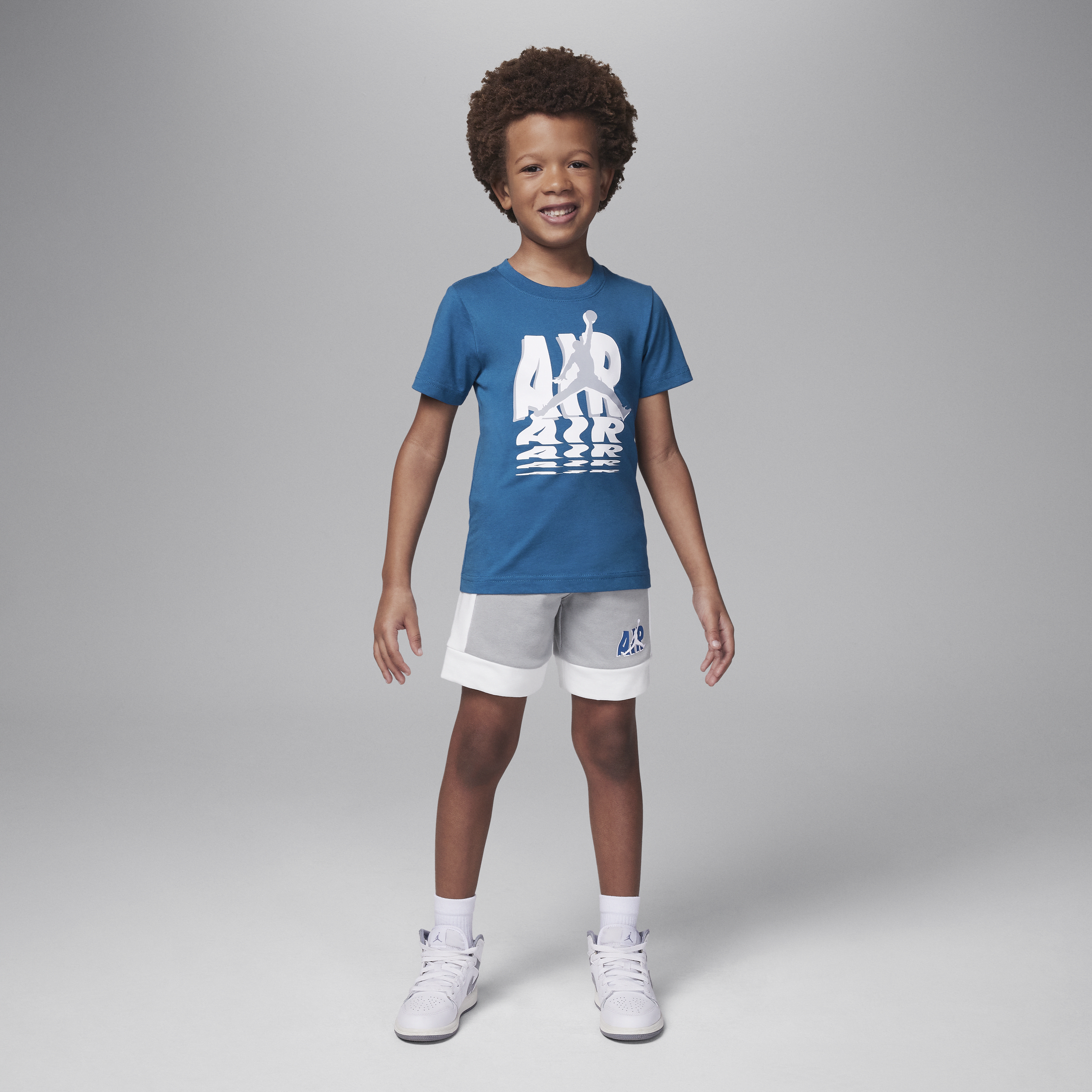 Shop Jordan Galaxy Little Kids' French Terry Shorts Set In Grey