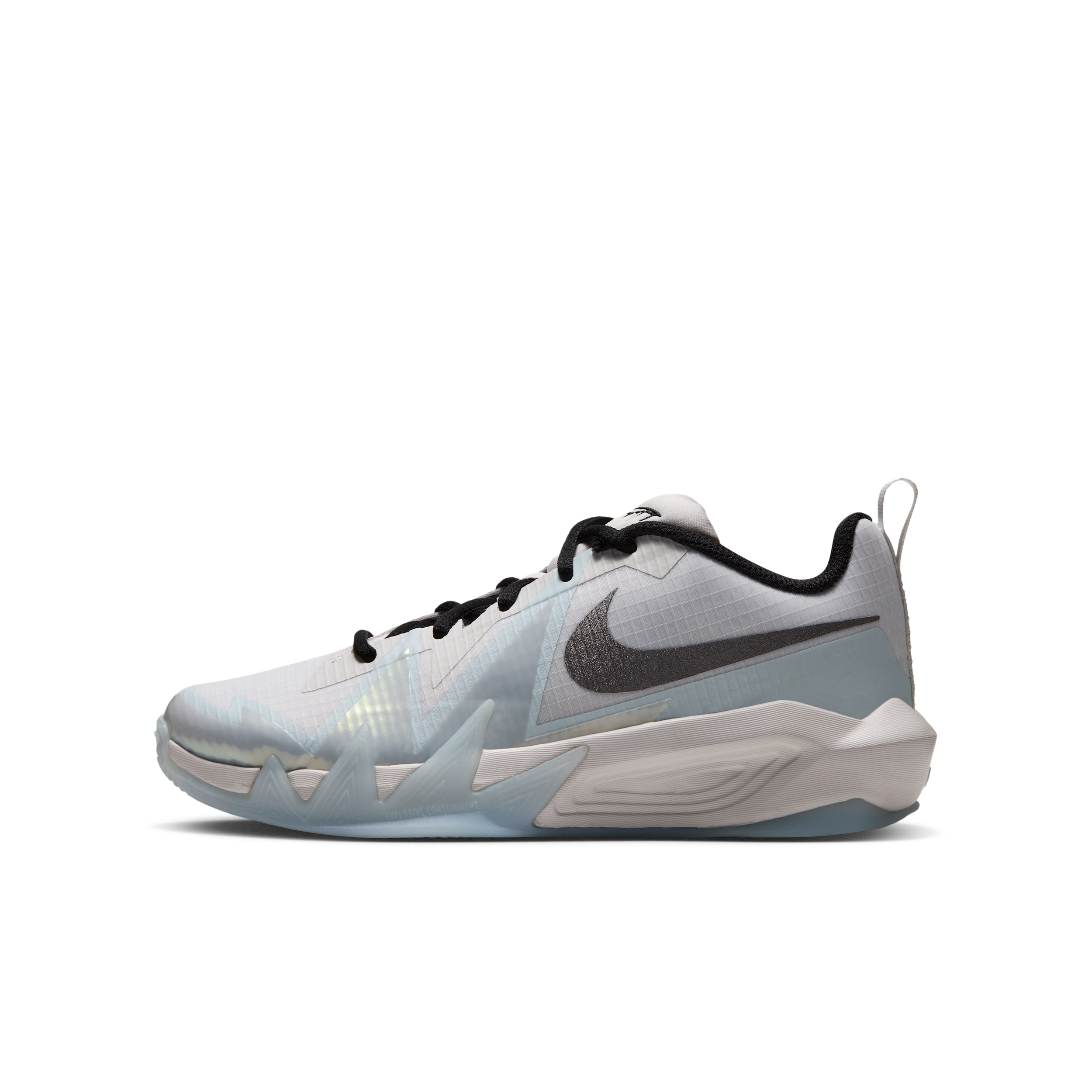 Nike Kids' Grade School S.T. Dynamite Shoes, Size 4, Pure Platinum/Black/Blue