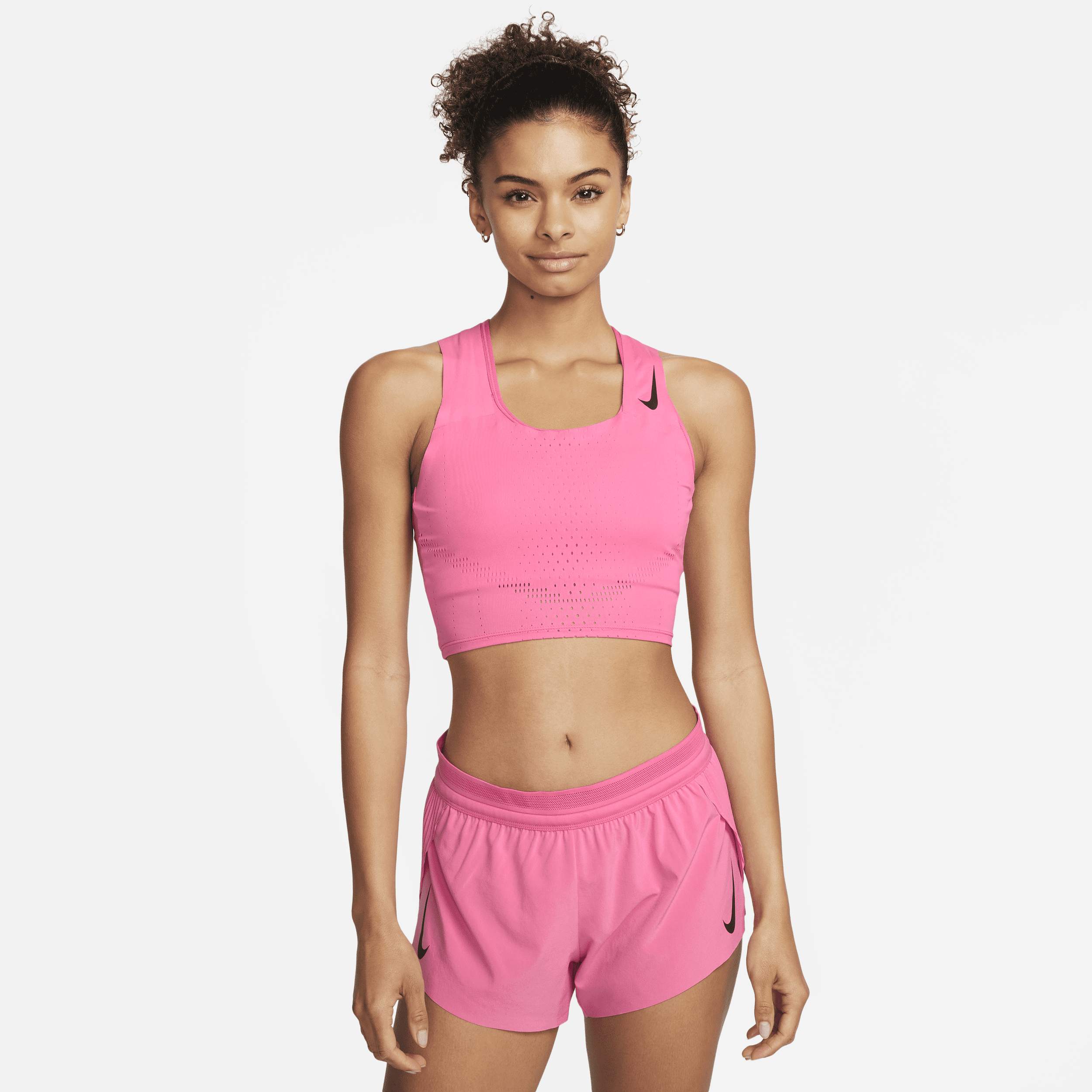 Nike Women's Dri-fit Adv Aeroswift Running Crop Top In Pink