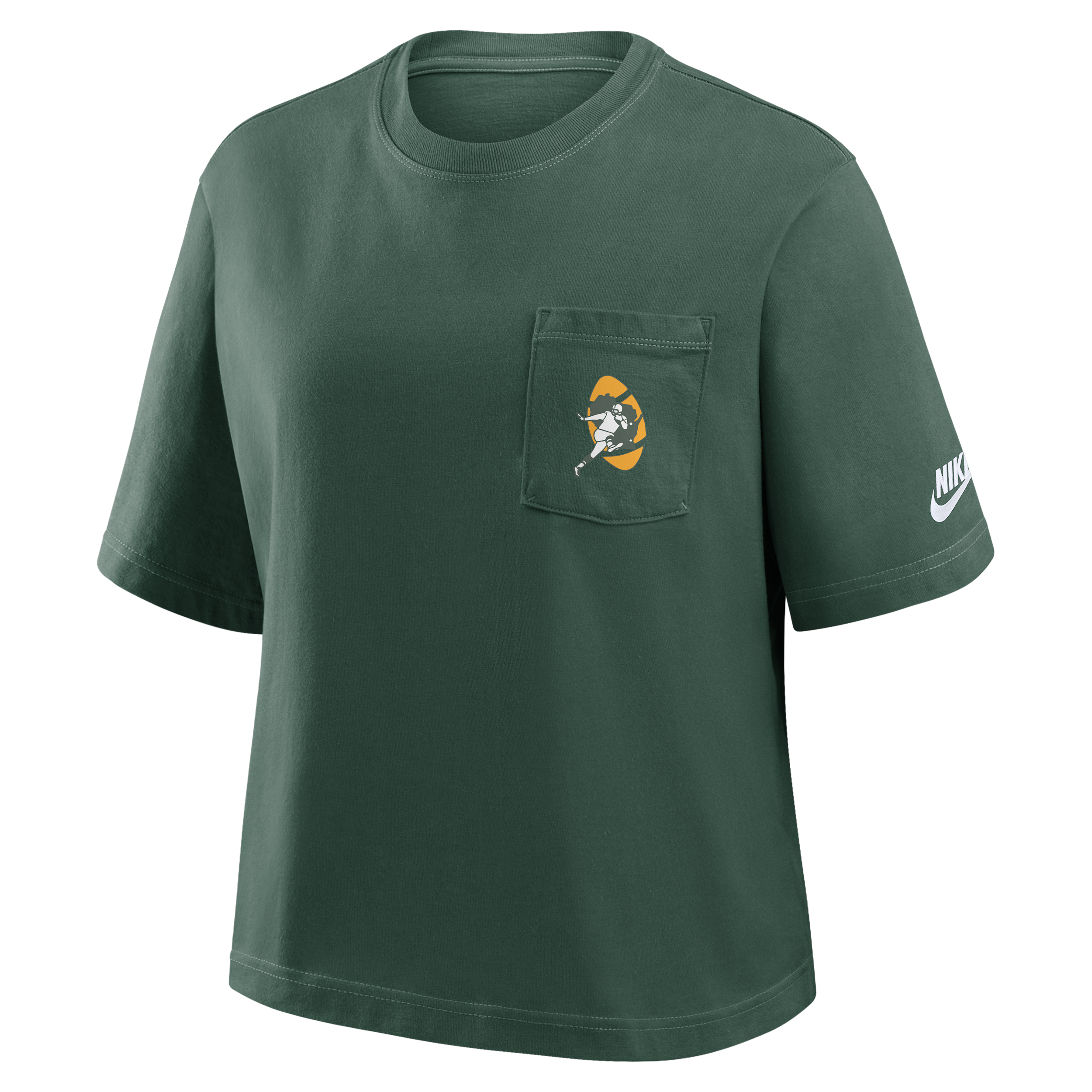 Nike Green Bay Packers Rewind Pocket Boxy  Women's Nfl T-shirt