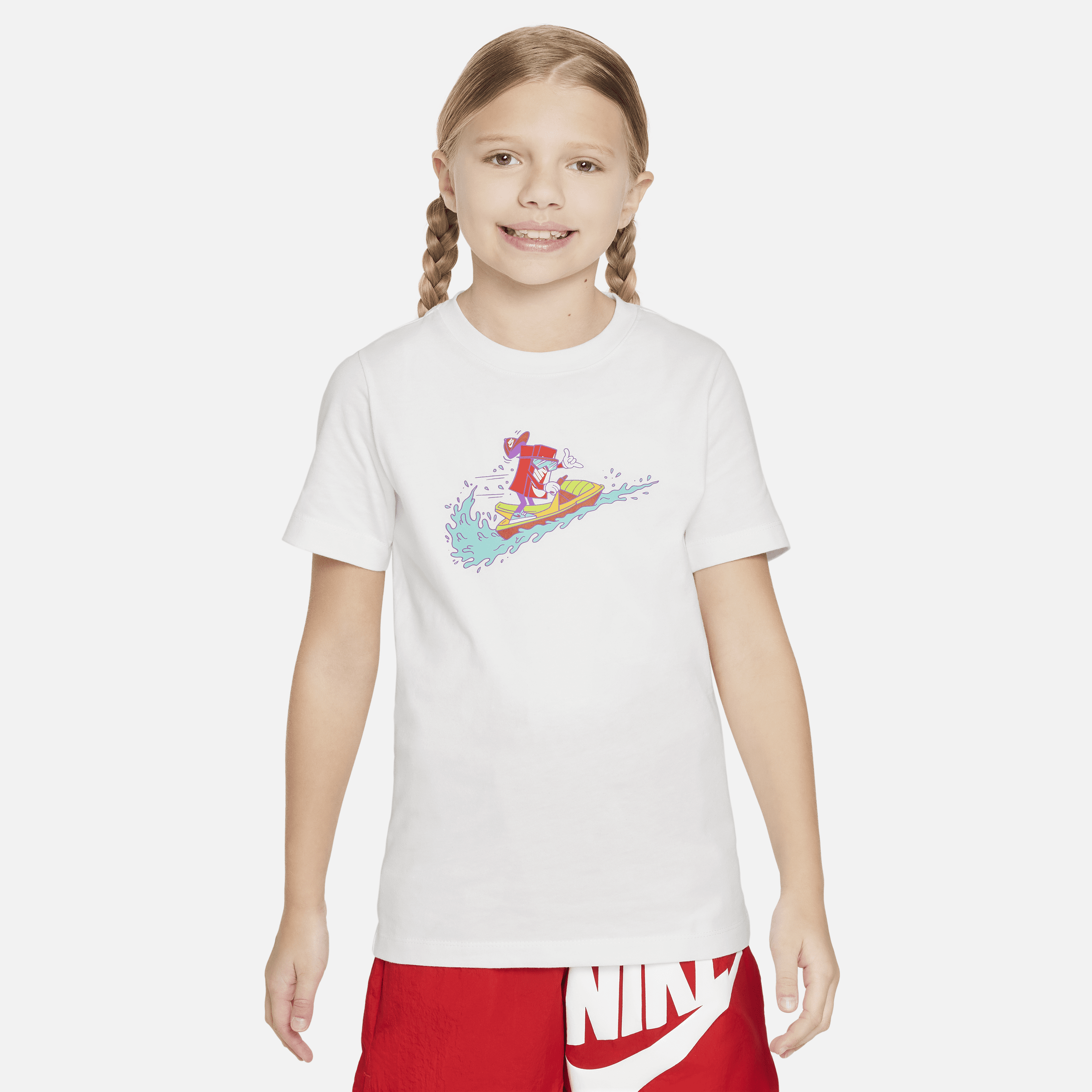 Shop Nike Sportswear Big Kids' T-shirt In White