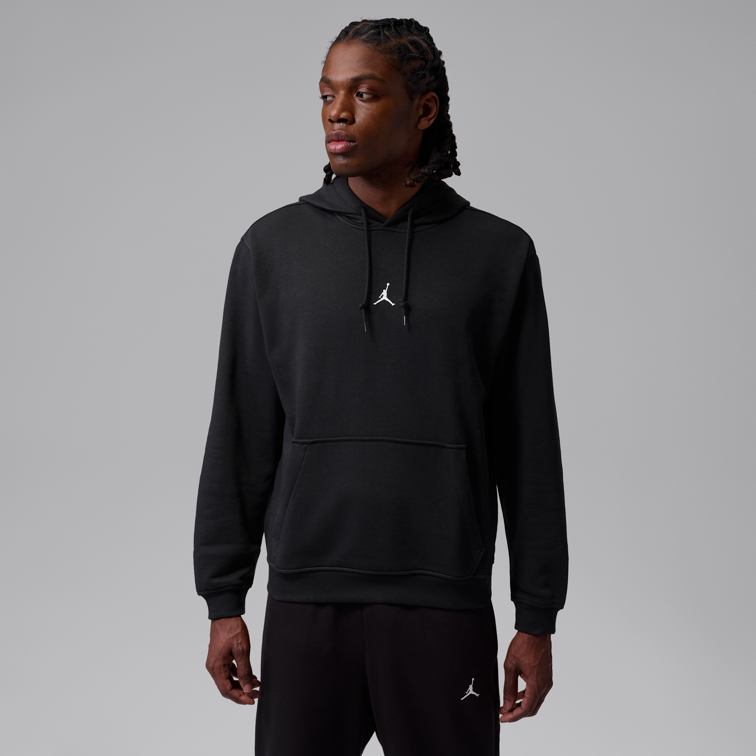 Men's Jordan Sport Crossover Dri-FIT Fleece Pullover Hoodie in Black | IM7656-010
