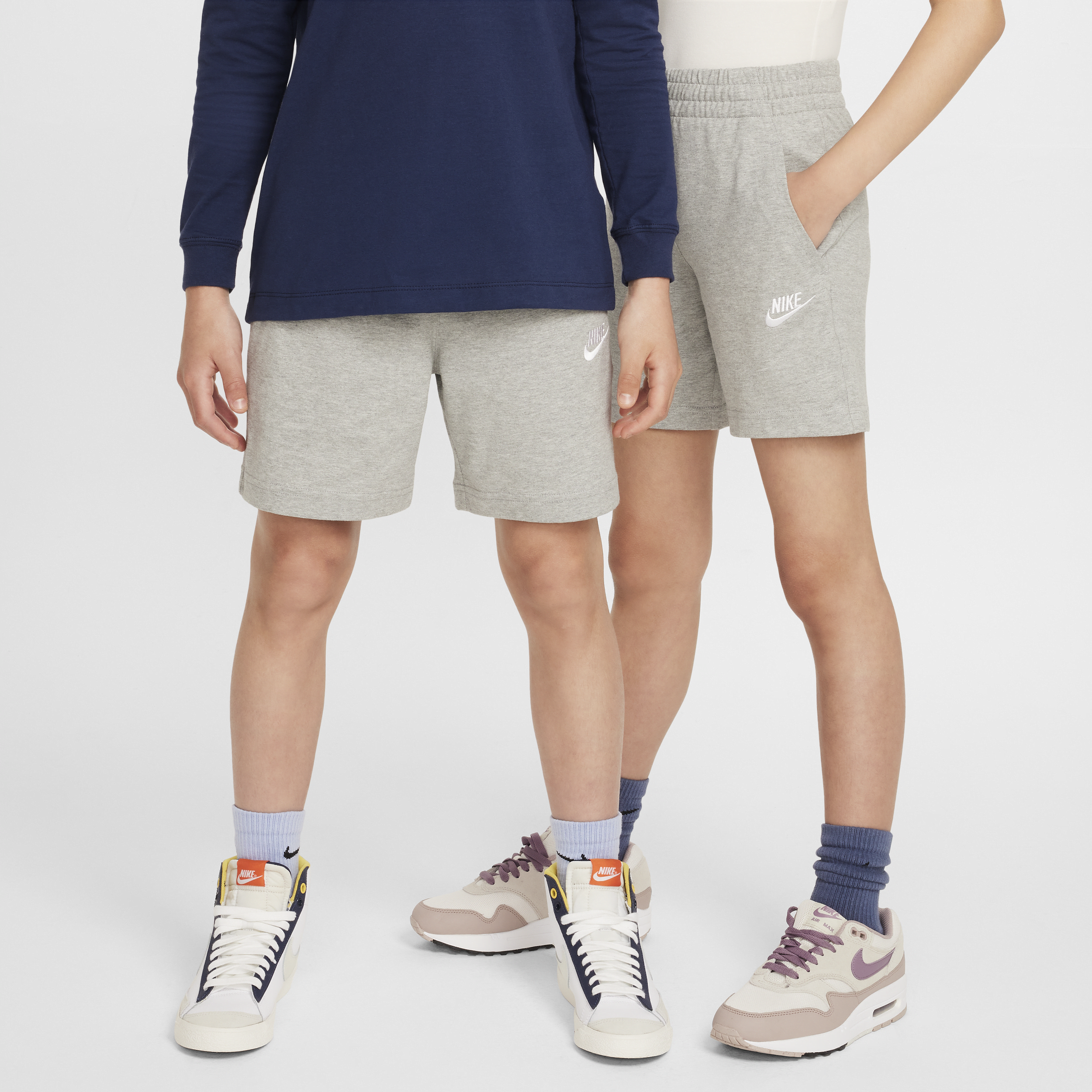 Nike Sportswear Club Big Kids' 6" Knit Shorts In Grey