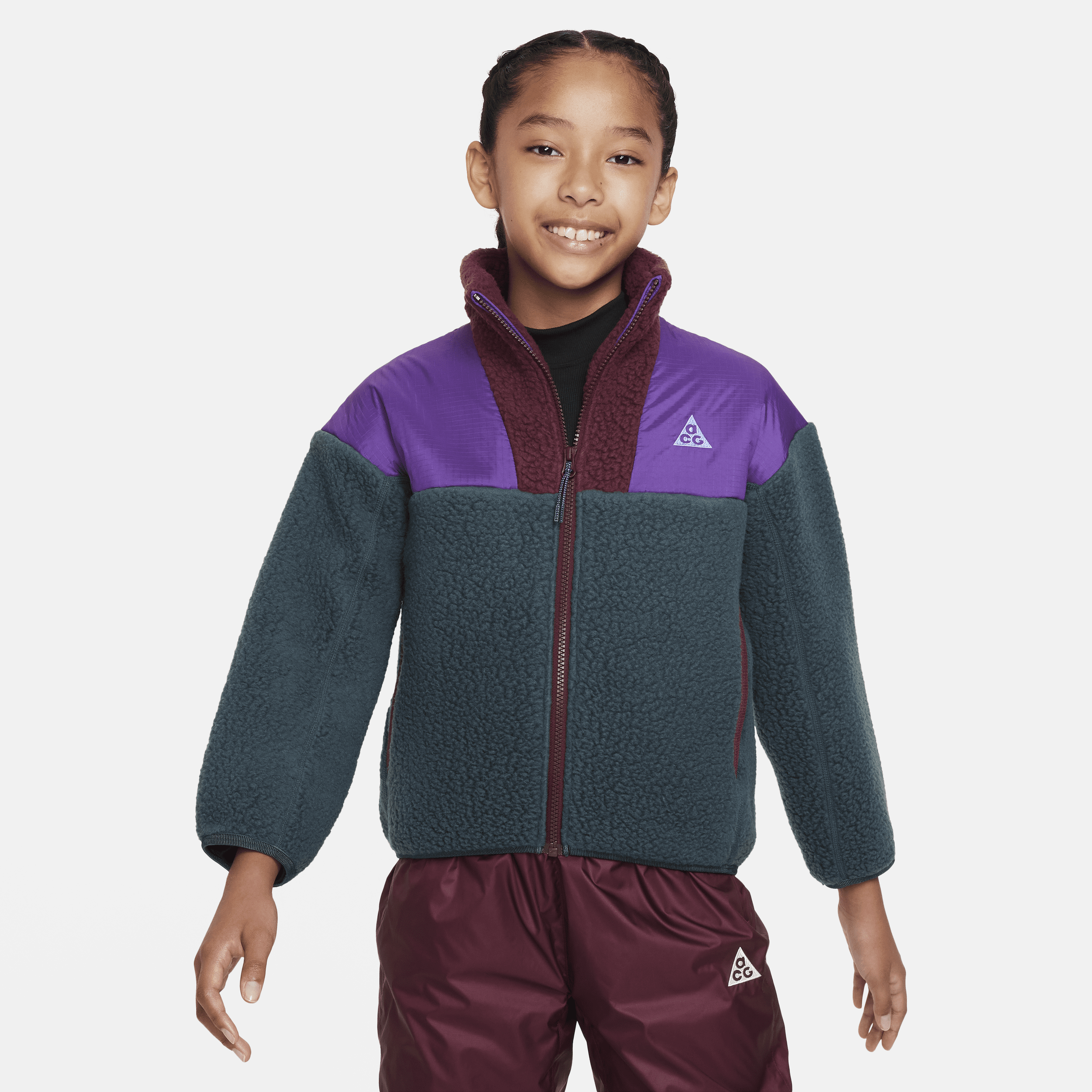 Nike Sportswear Acg Big Kids' Loose Full-zip Jacket In Green