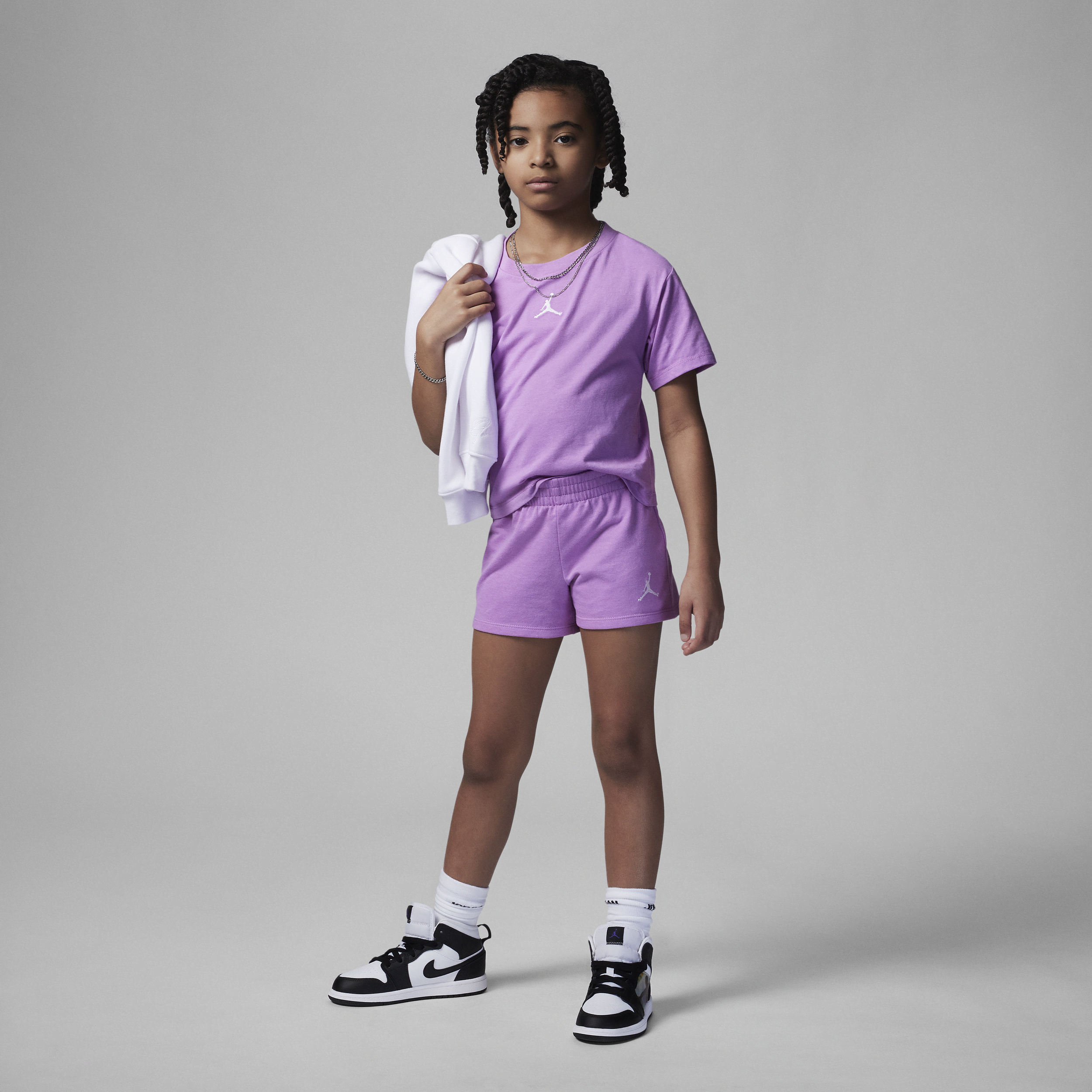 Jordan Little Kids' T-shirt And Shorts Set In Purple