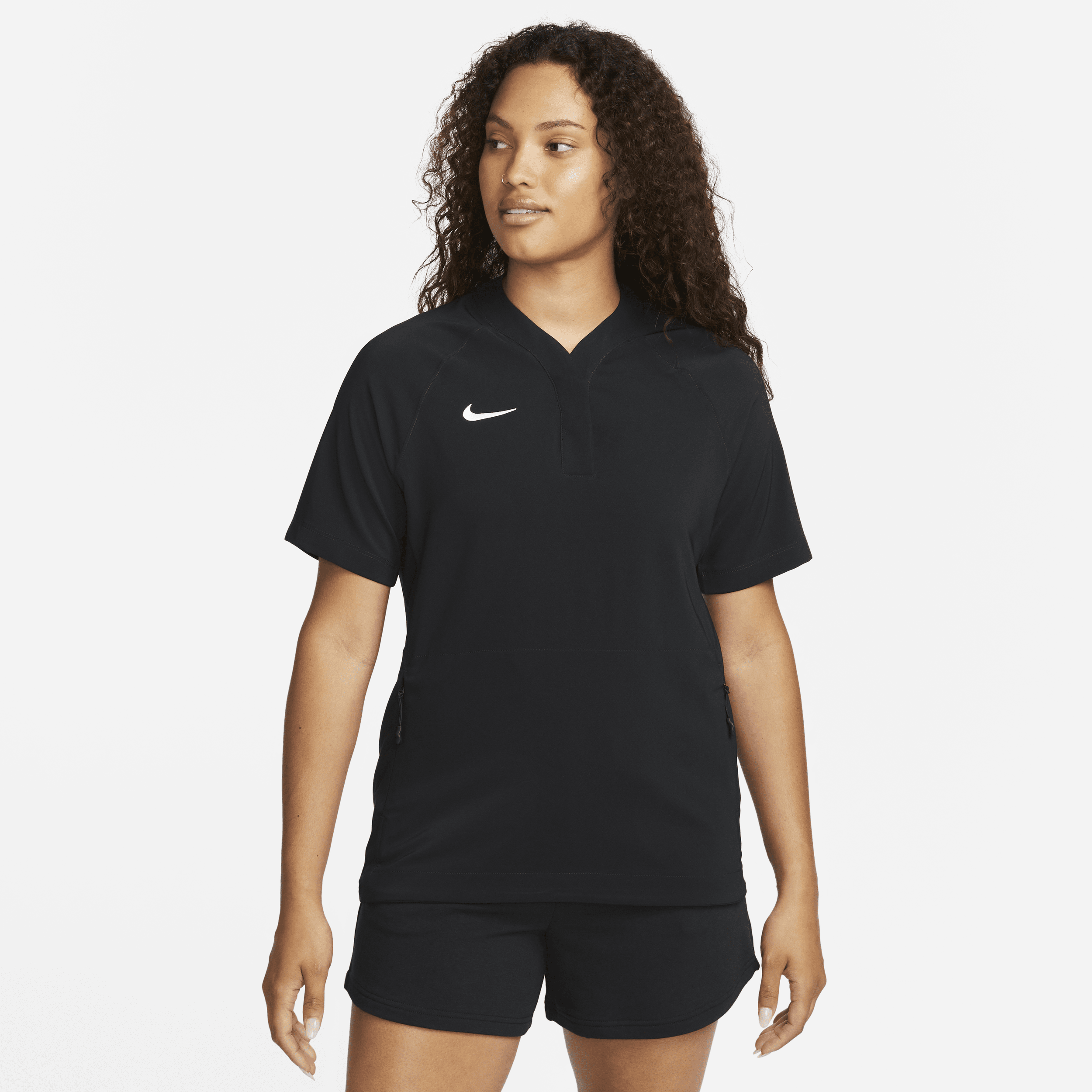 Nike Women's Short-sleeve Softball Windshirt In Black