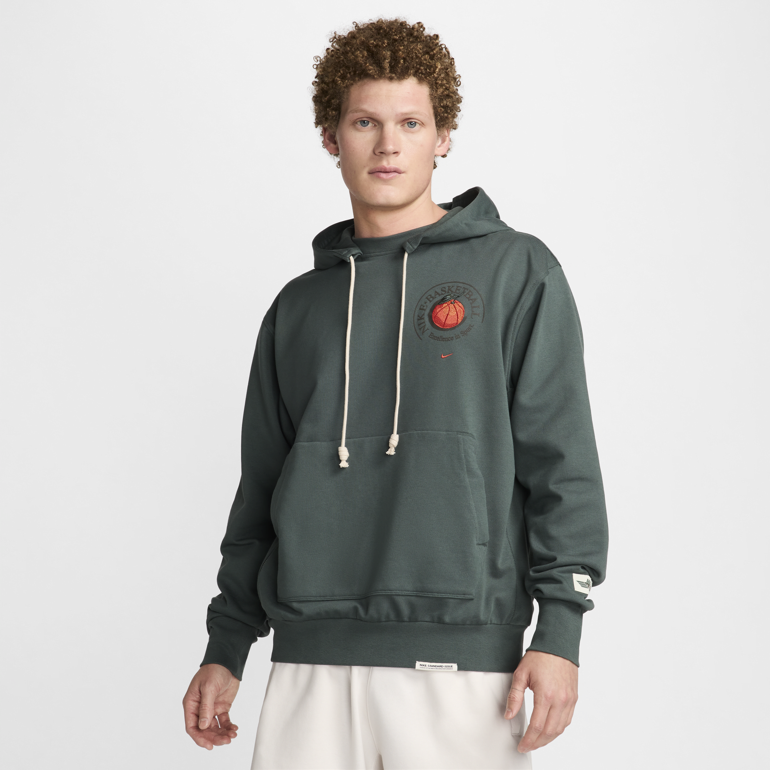 Shop Nike Men's Standard Issue Dri-fit Basketball Pullover Hoodie In Green