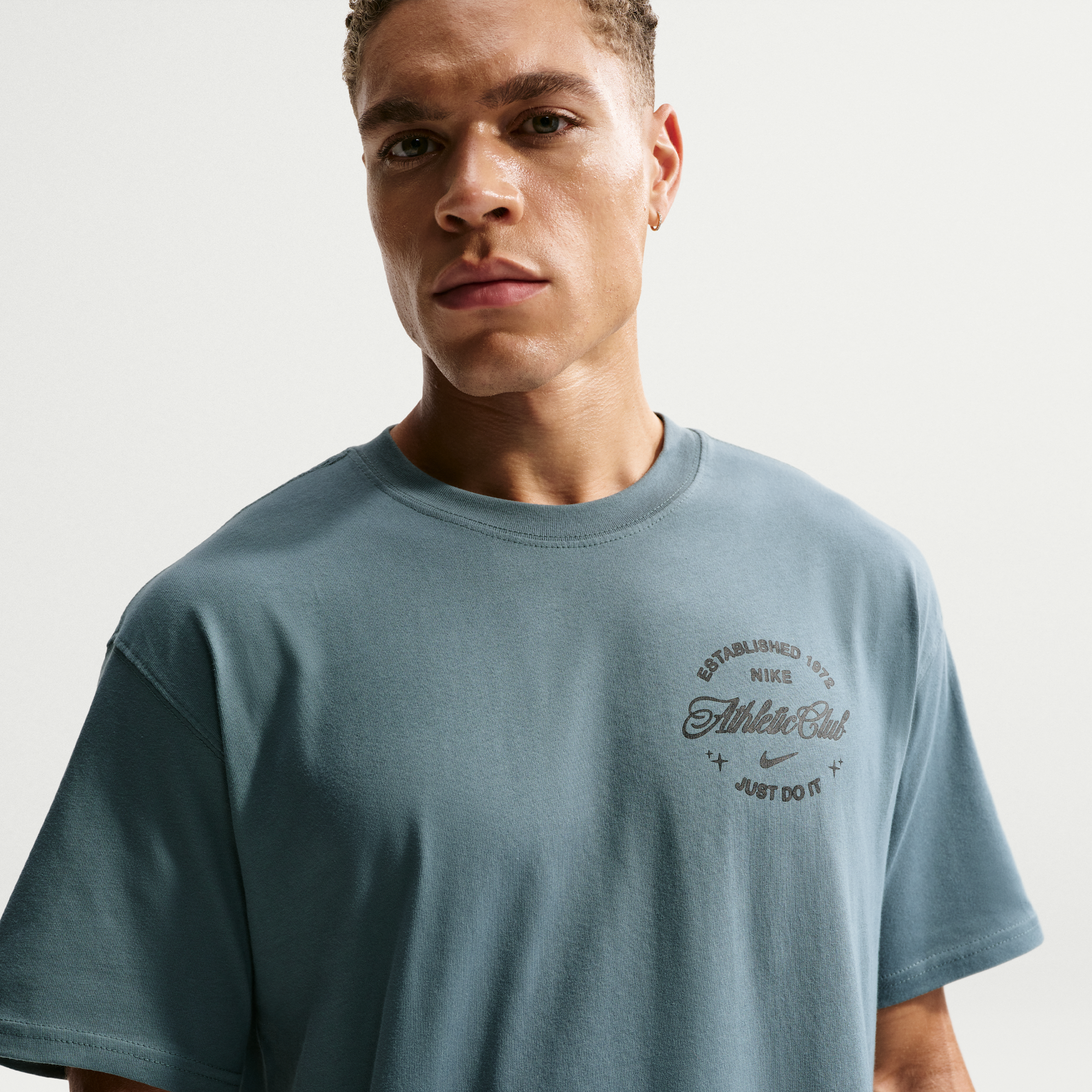 Nike Men's N. A.C. Grit Graphic T-Shirt in Mineral Slate/Steam Size: 2XL