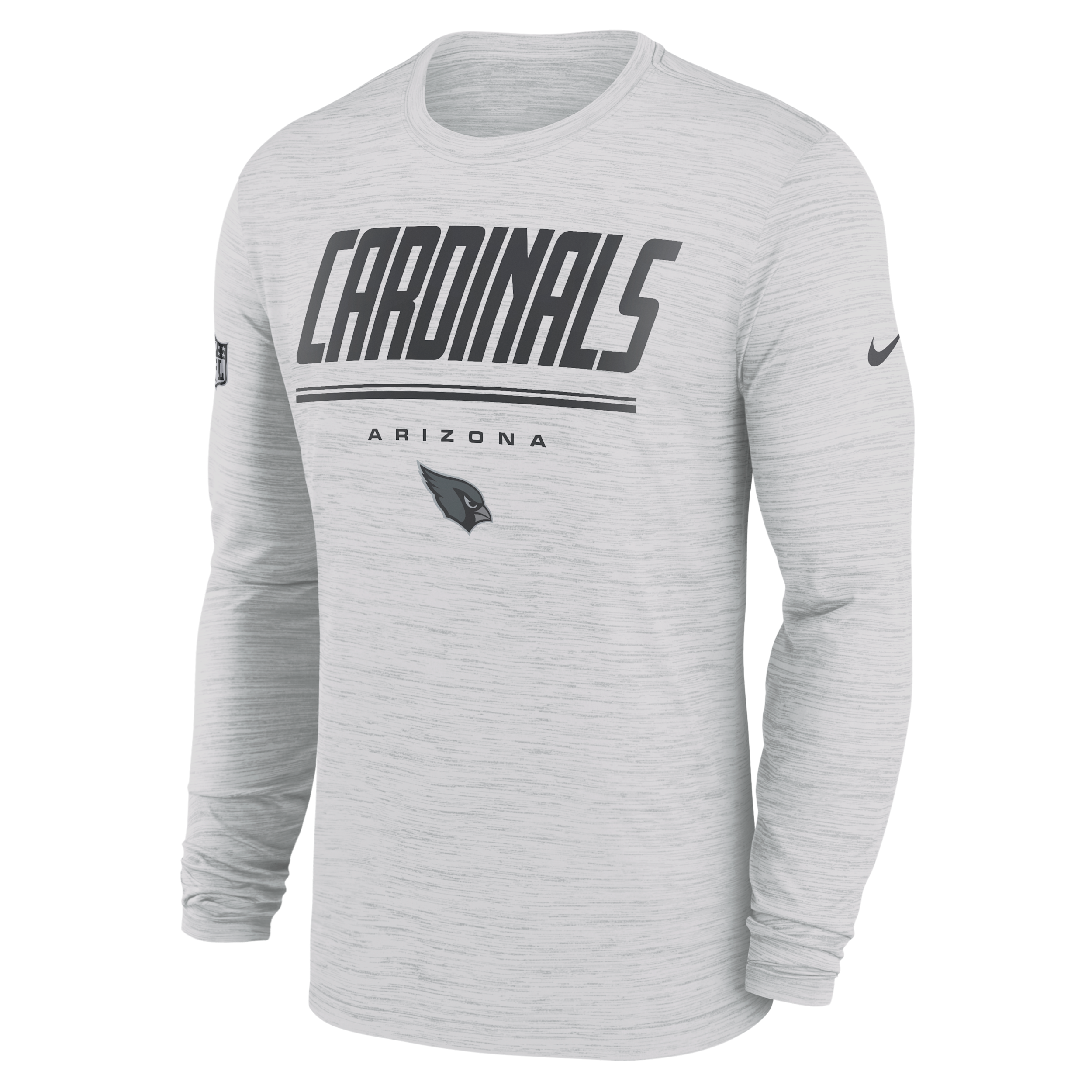 Arizona Cardinals Sideline Team Issue Velocity Nike Men's Dri-FIT NFL Long-Sleeve T-Shirt in White | 02EQ10A9C-CH4