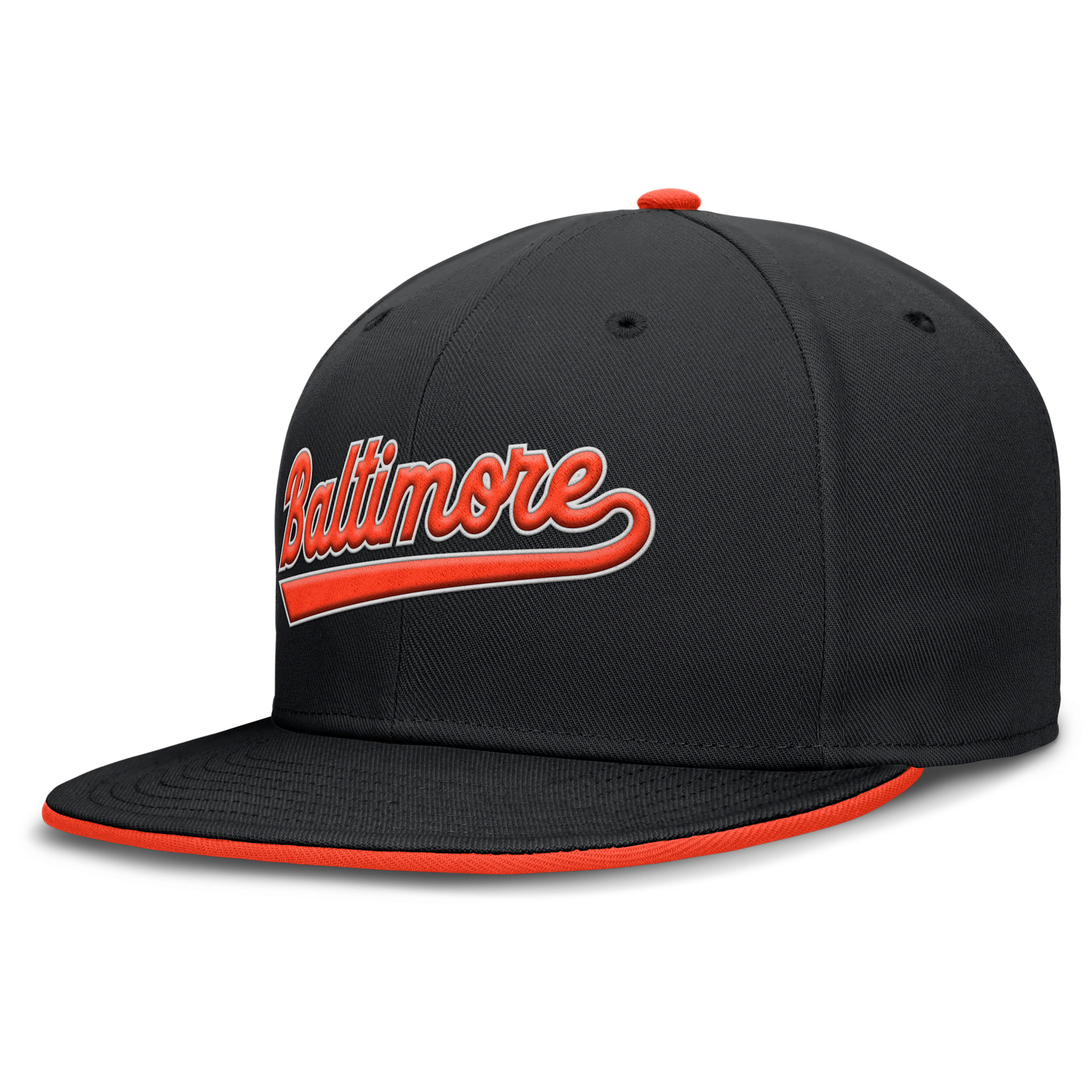 Nike Black Baltimore Orioles True Performance Fitted Hat In Black