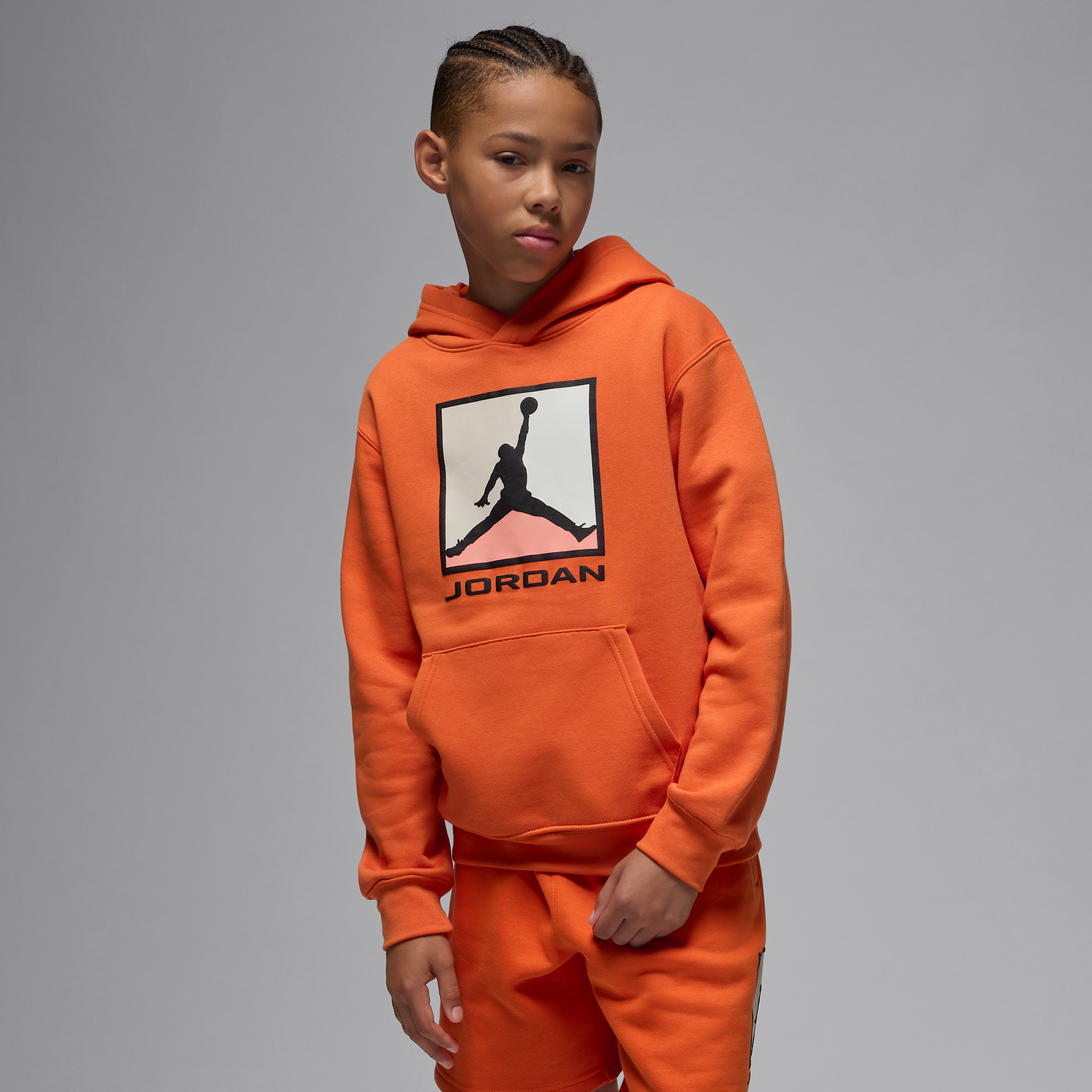 Jordan Essentials Big Kids' Fleece Baseline Pullover Hoodie In Black