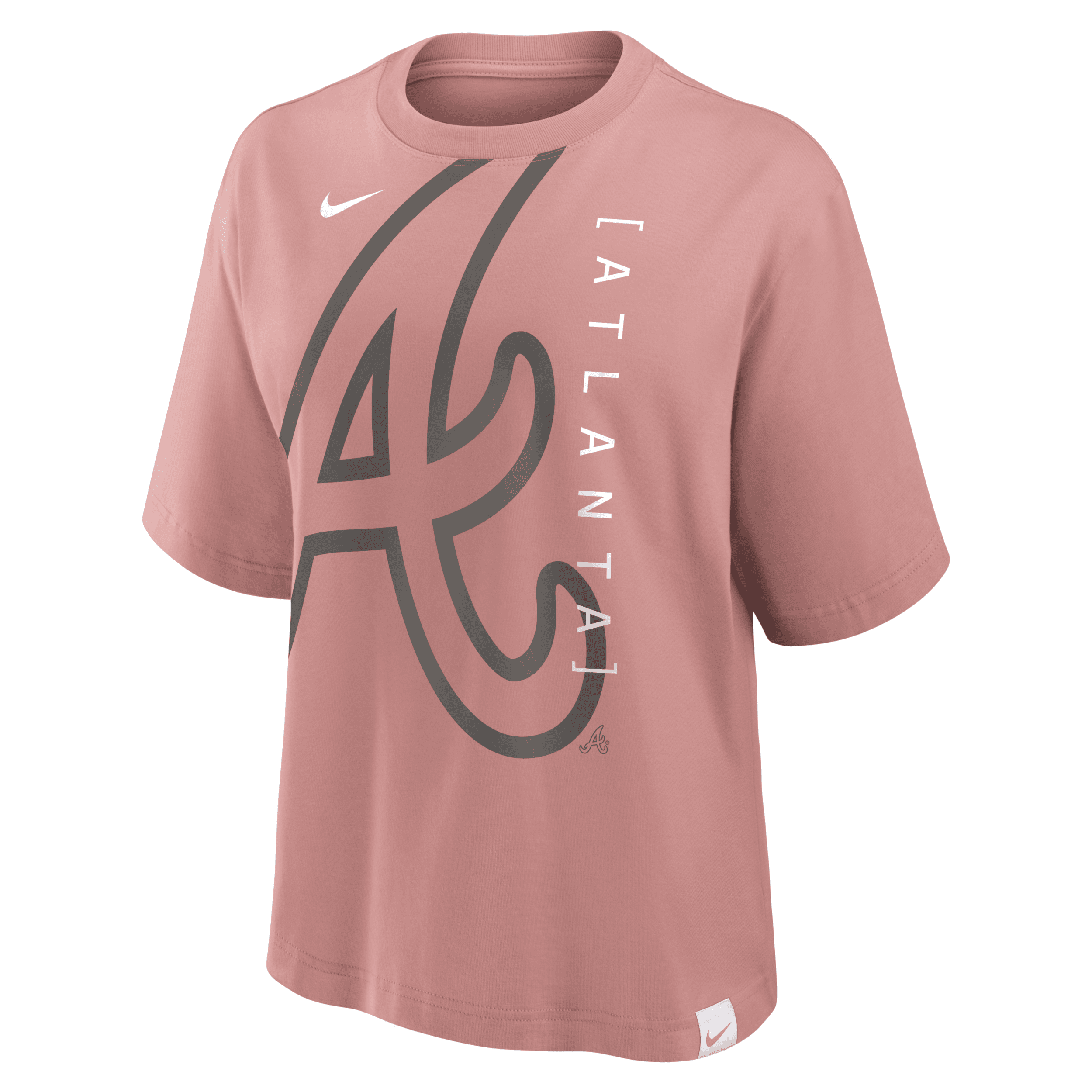 Nike Atlanta Braves Statement Boxy  Women's Mlb T-shirt In Pink