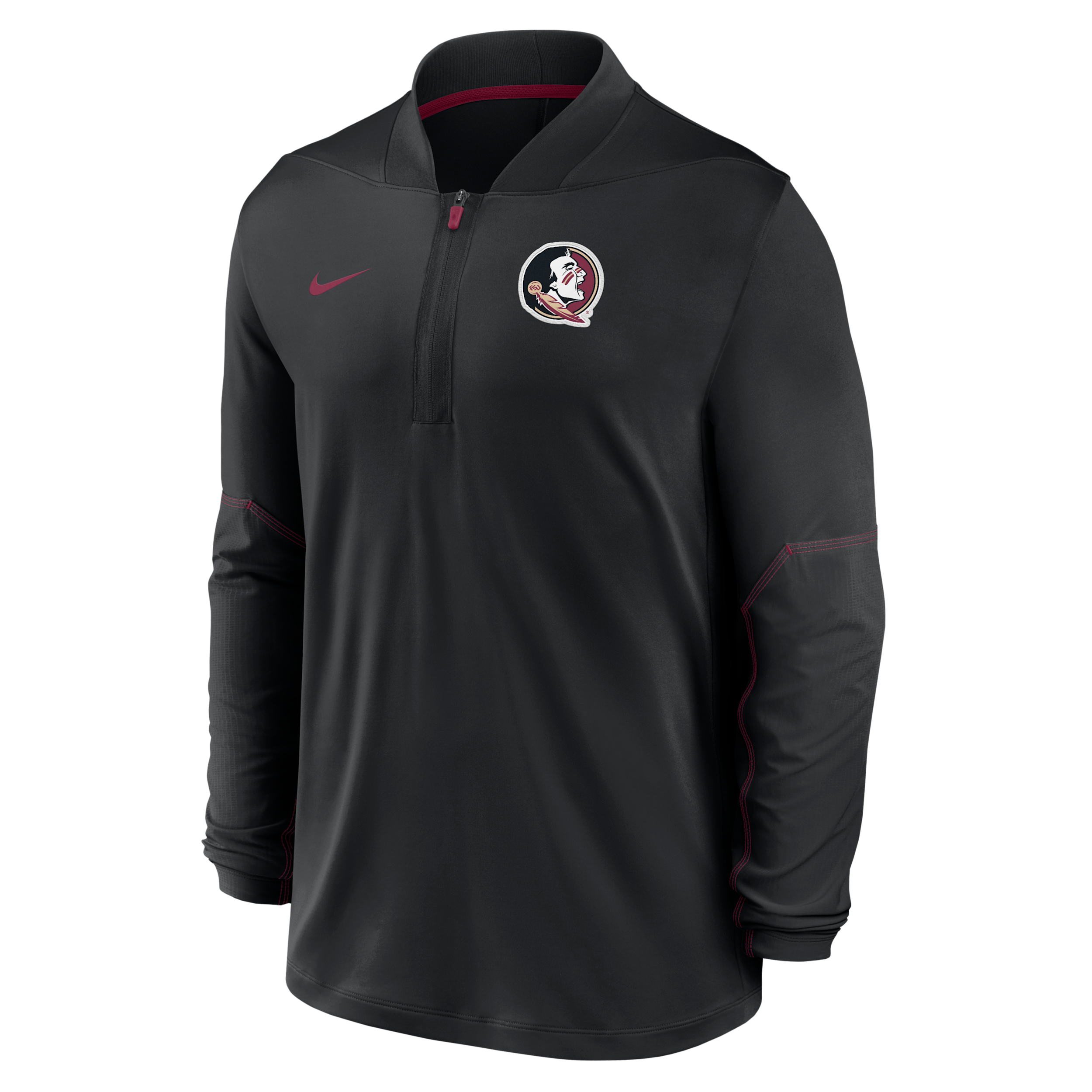 Men's Nike Black Florida State Seminoles 2026 Sideline Midweight Half-Zip Dri-fit Pullover - Black, Garnet
