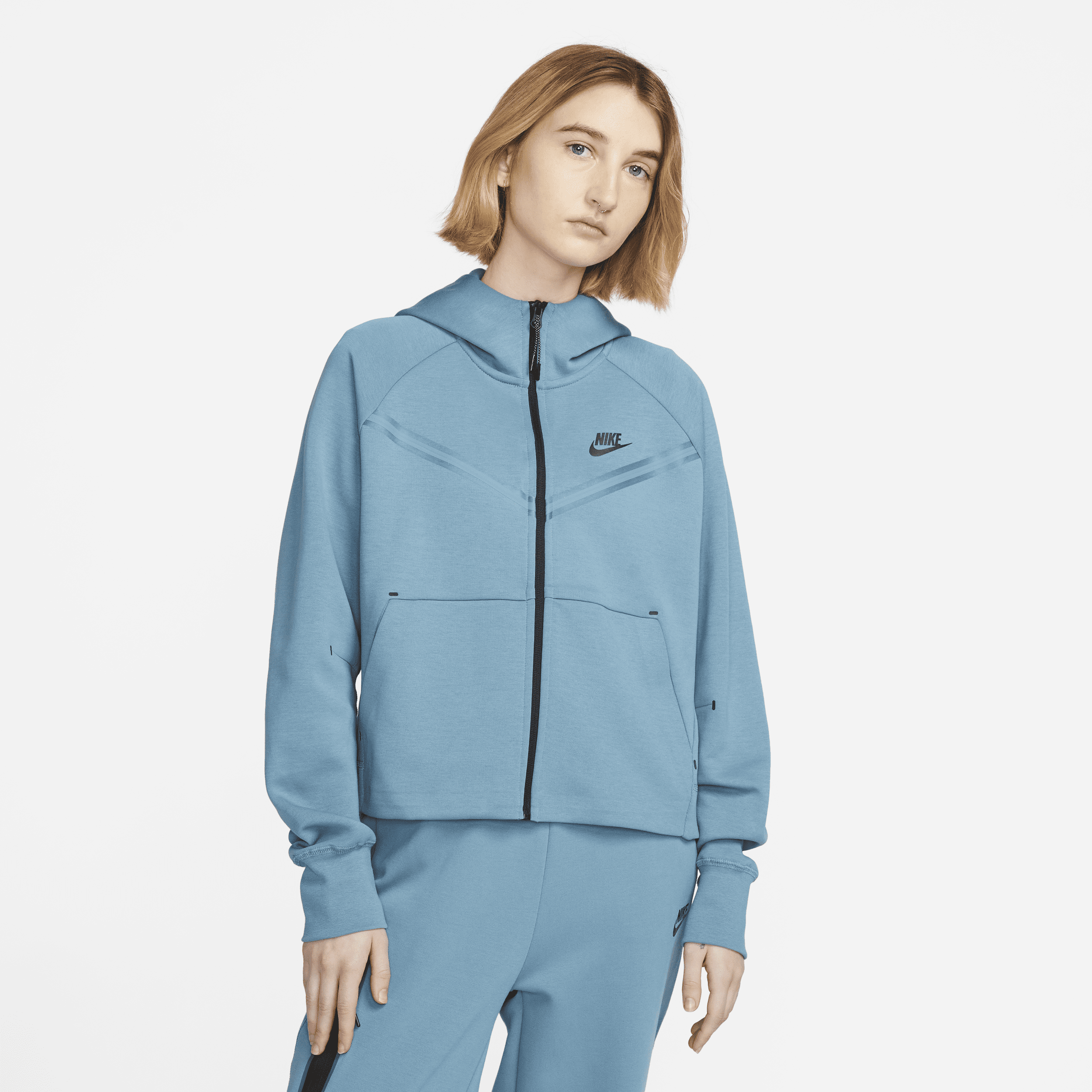 Nike Women's Sportswear Tech Fleece Windrunner Full-zip Hoodie In Blue ...