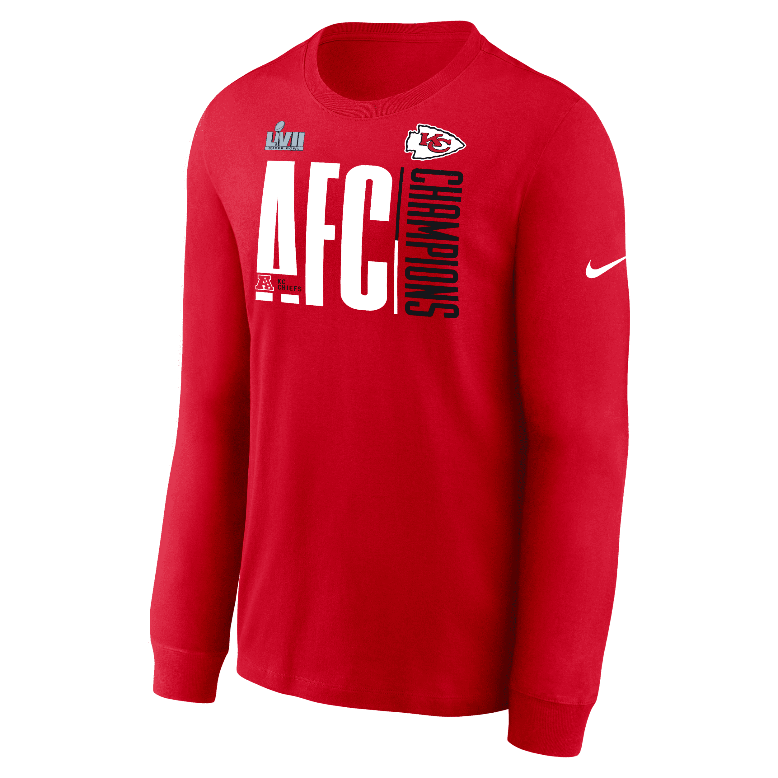 Nike Men's 2022 Afc Champions Iconic (nfl Kansas City Chiefs) Long-sleeve T-shirt In Red