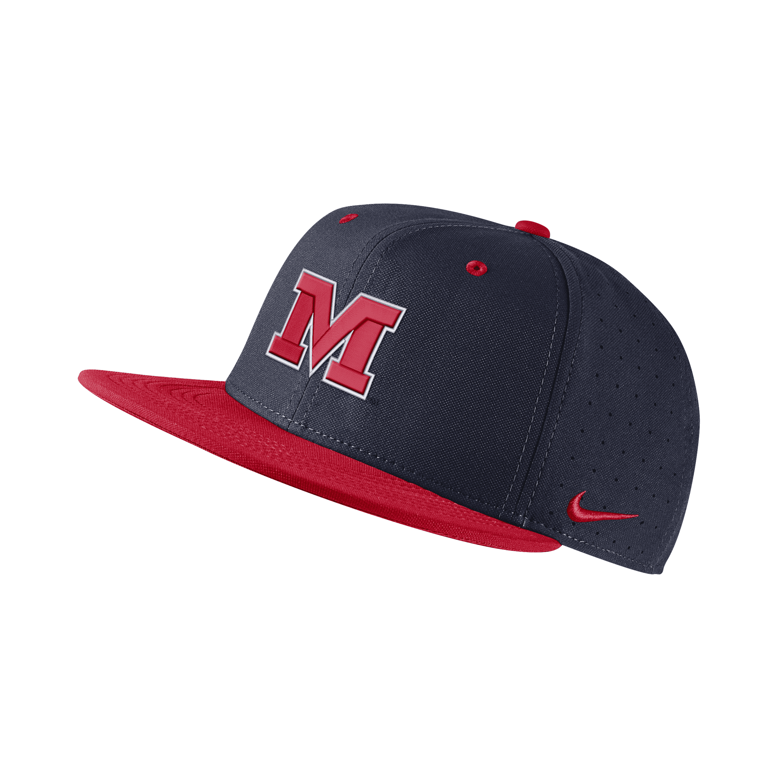 Nike Ole Miss  Unisex College Fitted Baseball Hat In Black
