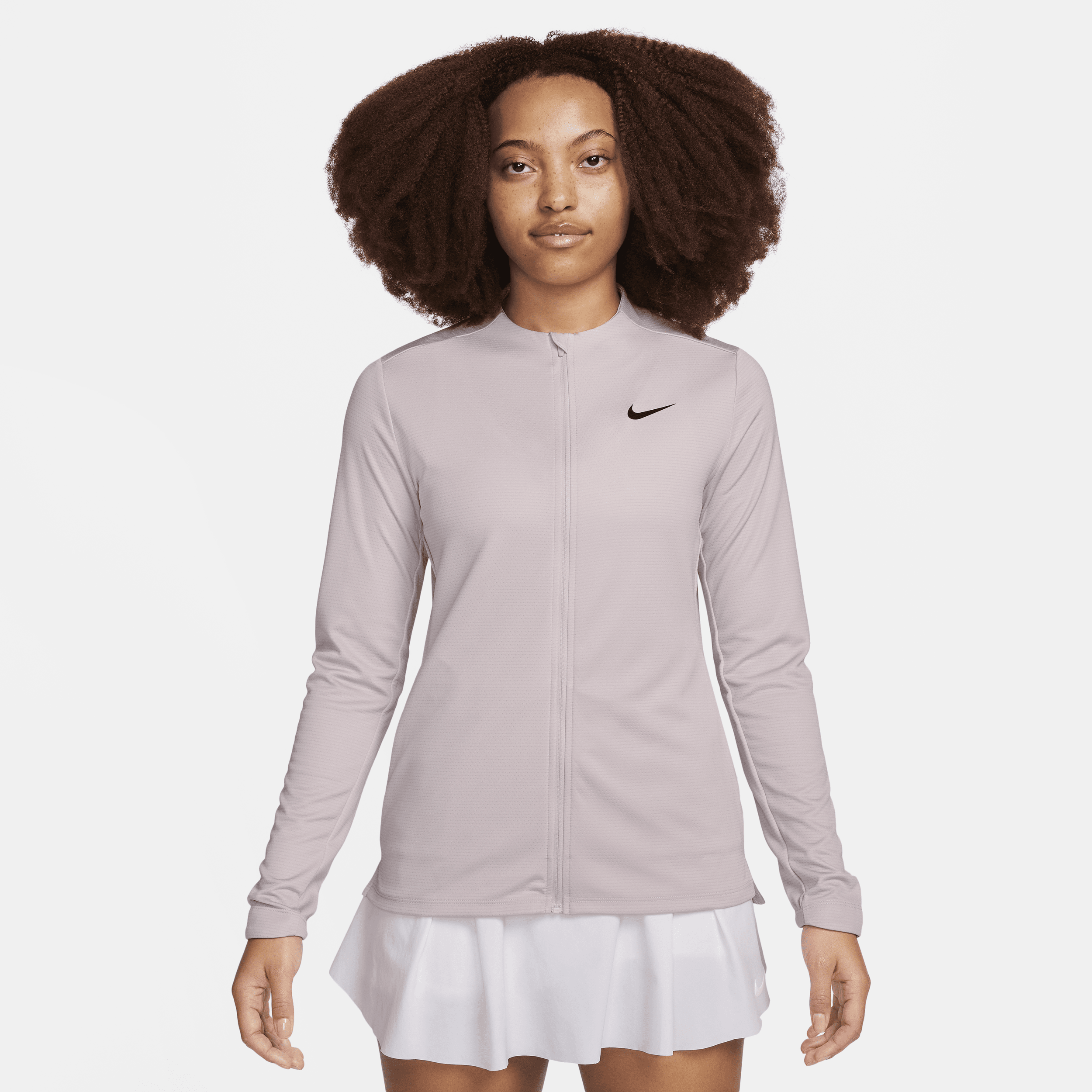 Shop Nike Women's Dri-fit Uv Advantage Full-zip Top In Purple