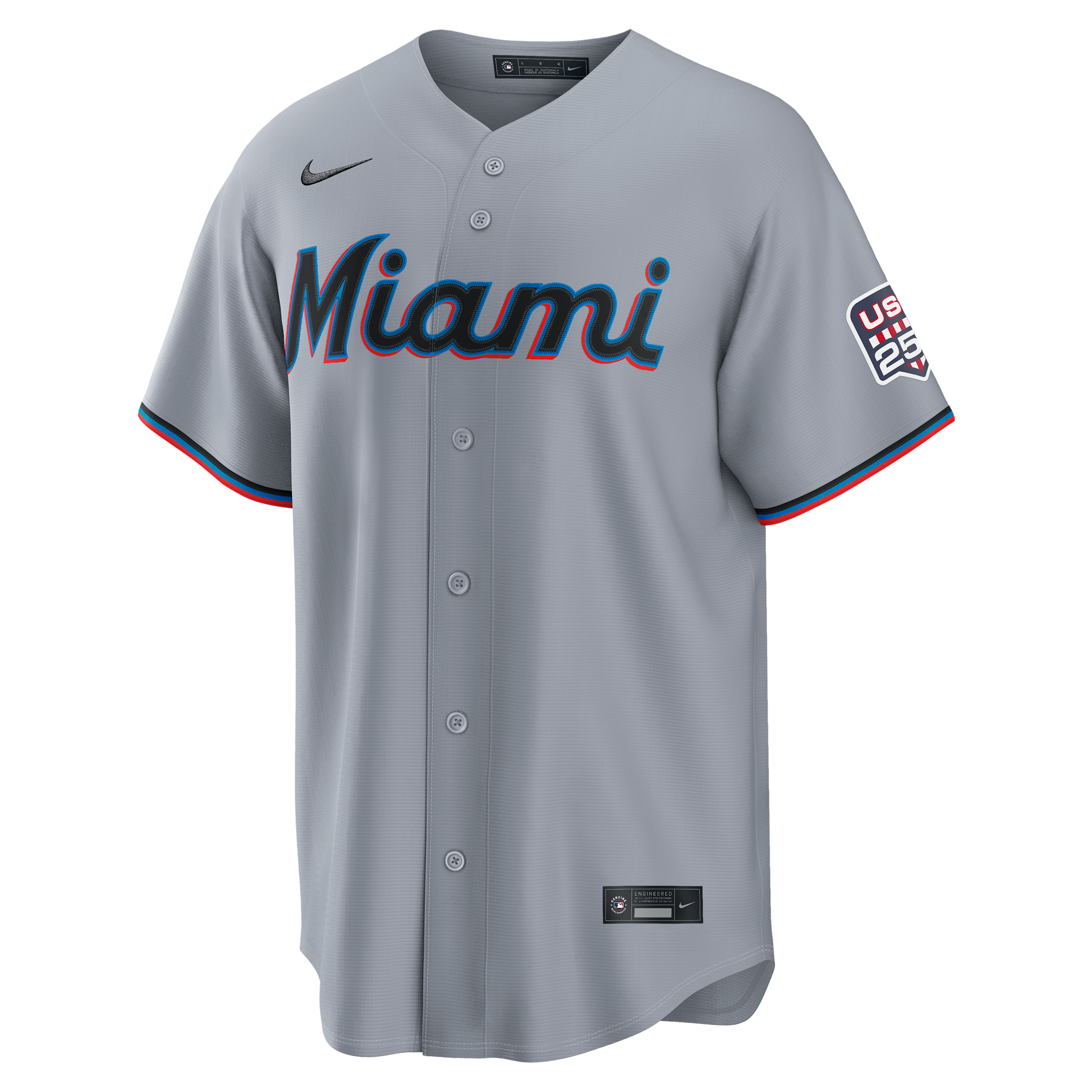 Kyle Stowers Miami Marlins USA 250 Nike Men's MLB Stadium Jersey in Grey | RE260MI4AJU-HSL