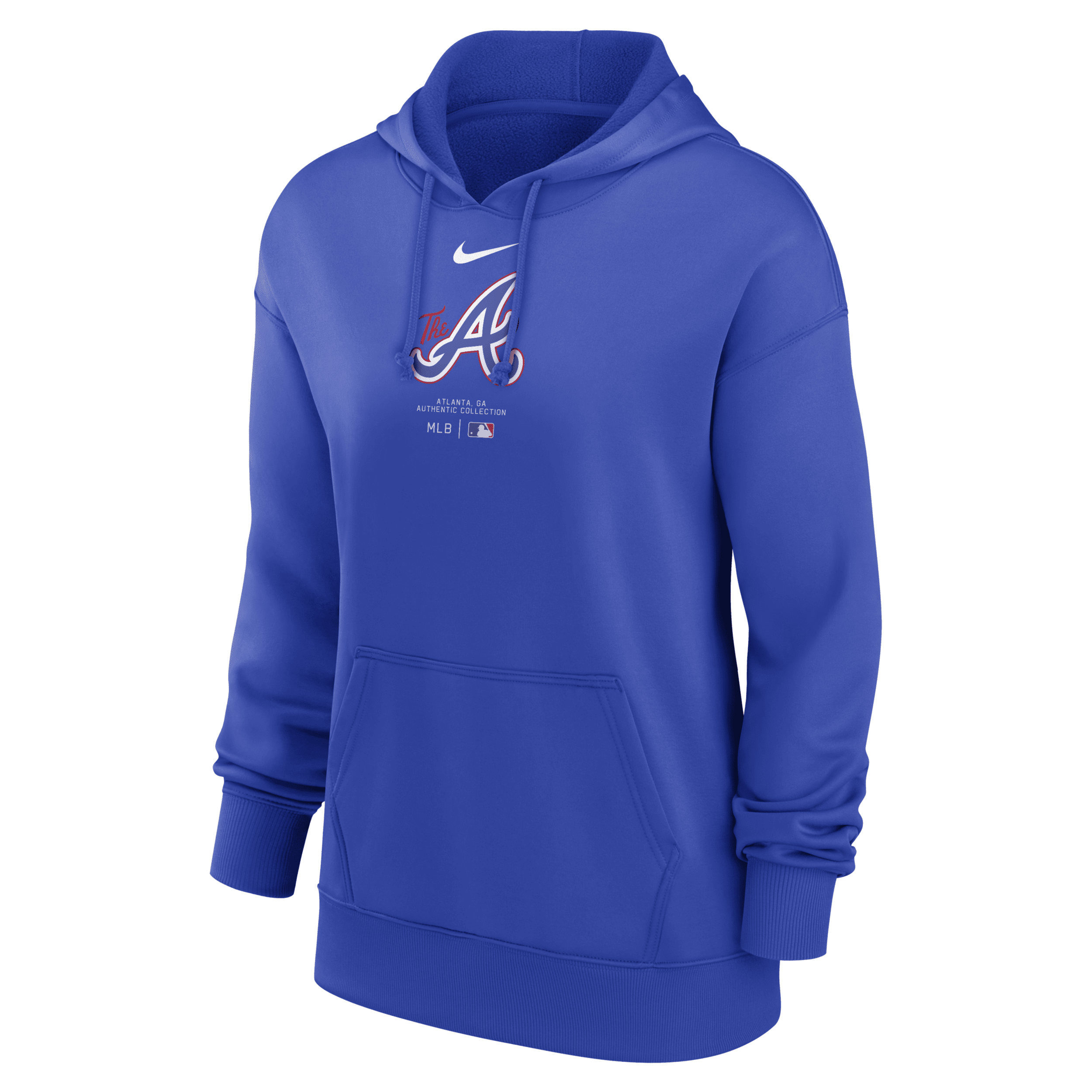 Shop Nike Atlanta Braves Authentic Collection City Connect Practice  Women's Dri-fit Mlb Pullover Hoodie In Blue