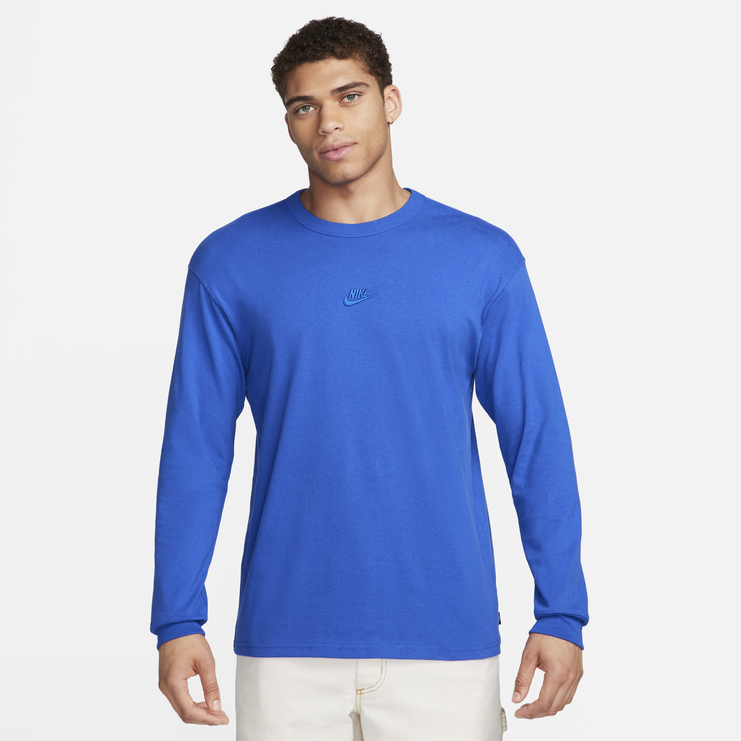 Nike Men's  Sportswear Premium Essentials Long-sleeve T-shirt In Blue