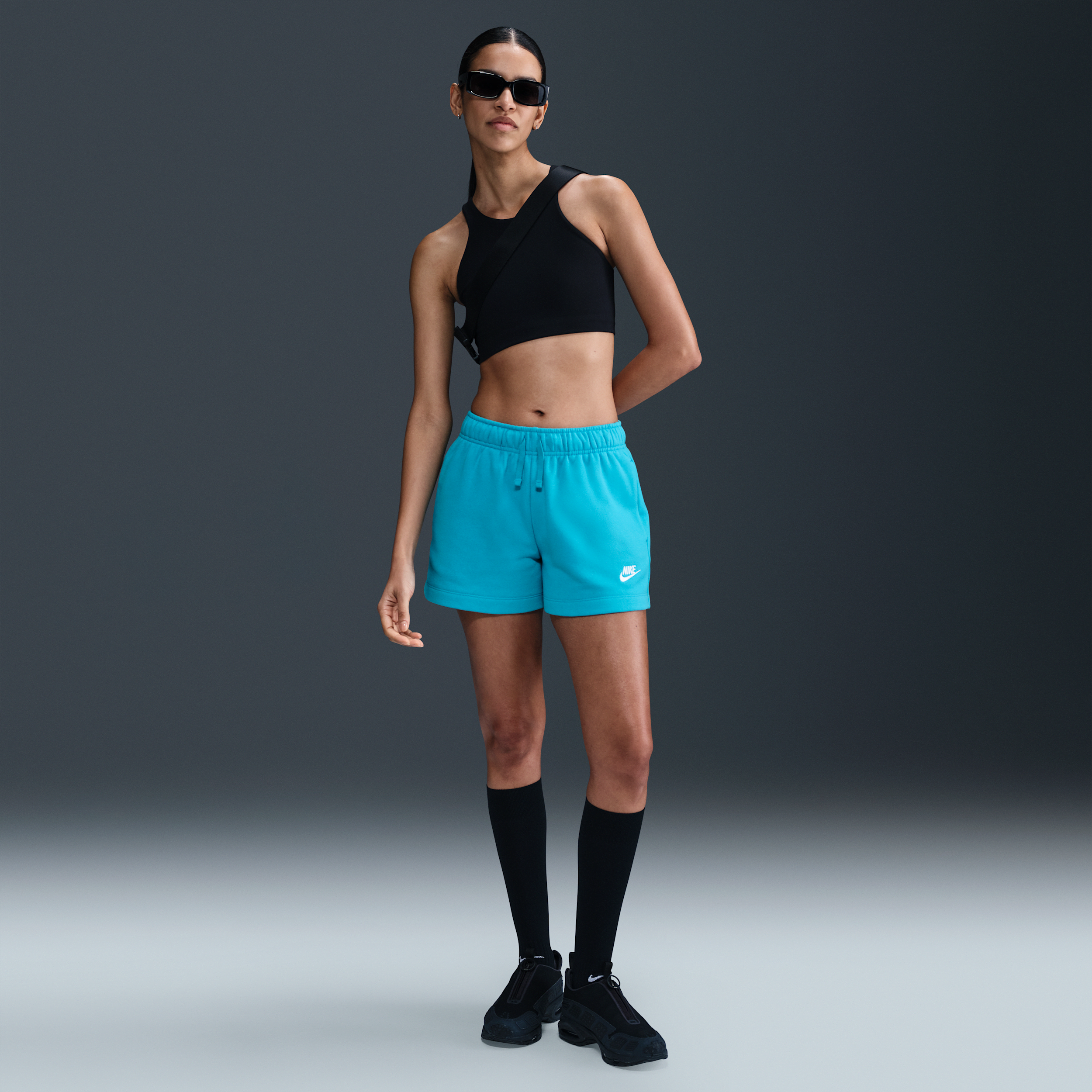 Nike Women's  Sportswear Club Fleece Mid-rise Shorts In Green