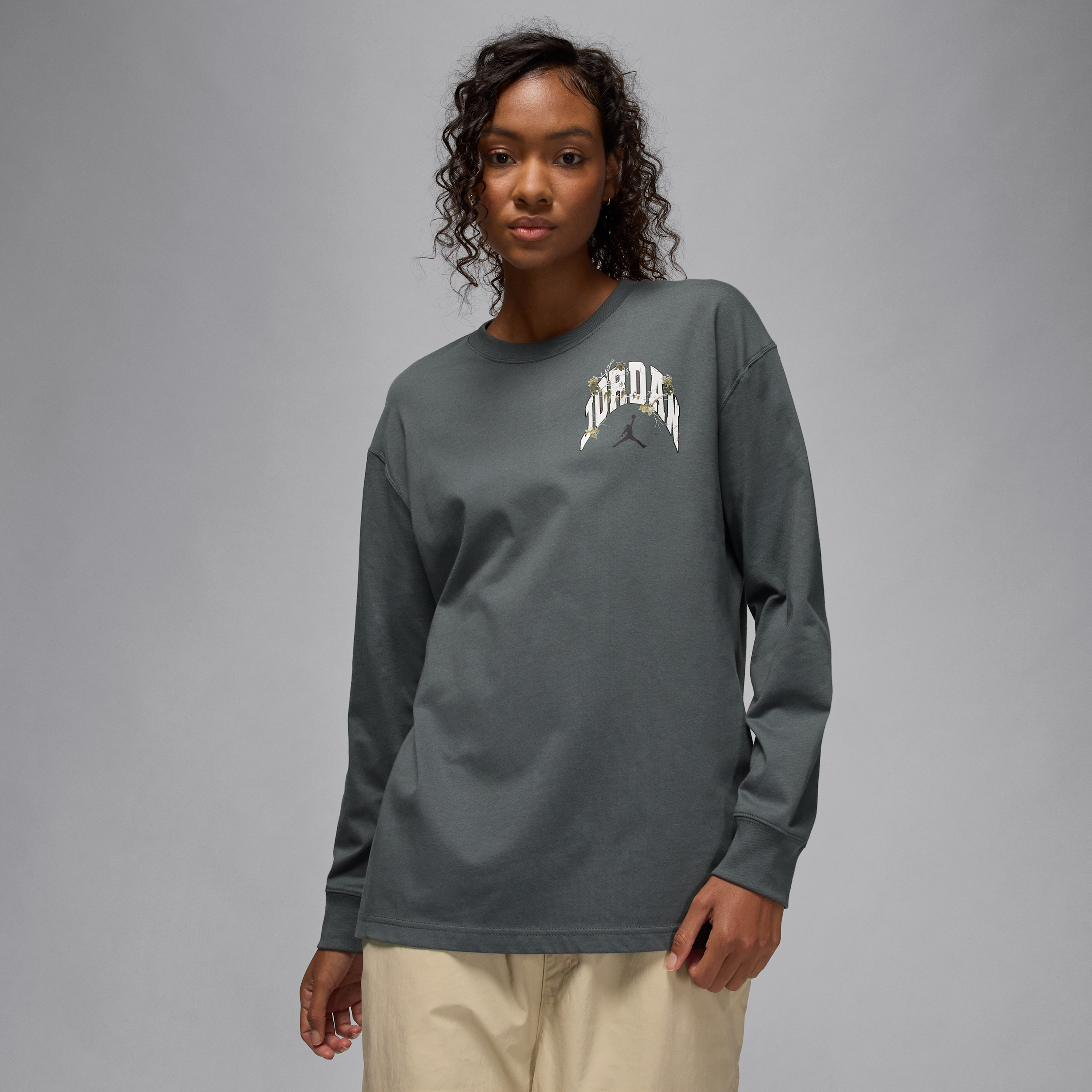 Jordan Women's  Brooklyn Realtree Long-sleeve T-shirt In Gray