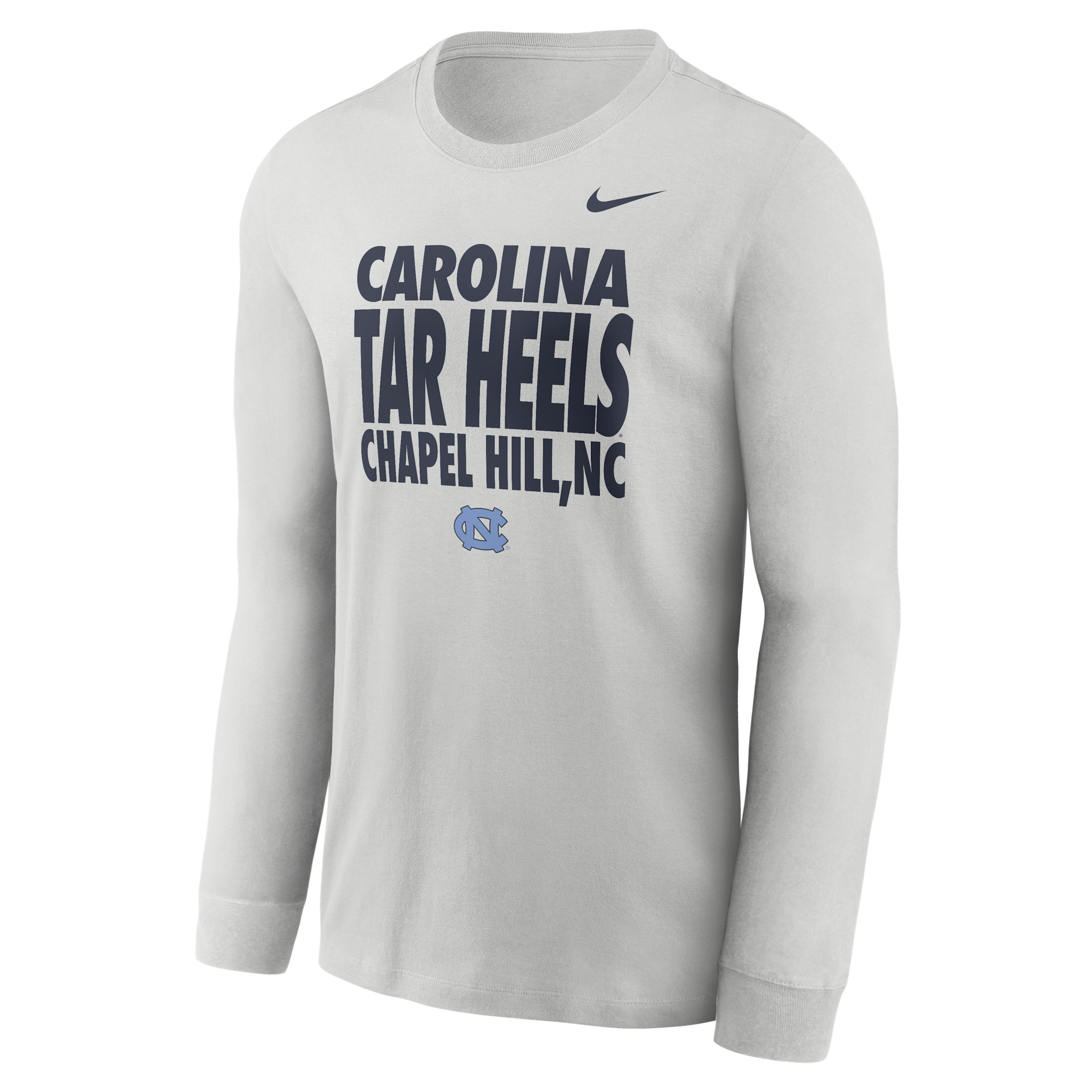 Men's North Carolina Sideline Slogan Jordan Brand Dri-FIT College Long-Sleeve T-Shirt in Grey | 0JEW0BBNCN-H2B
