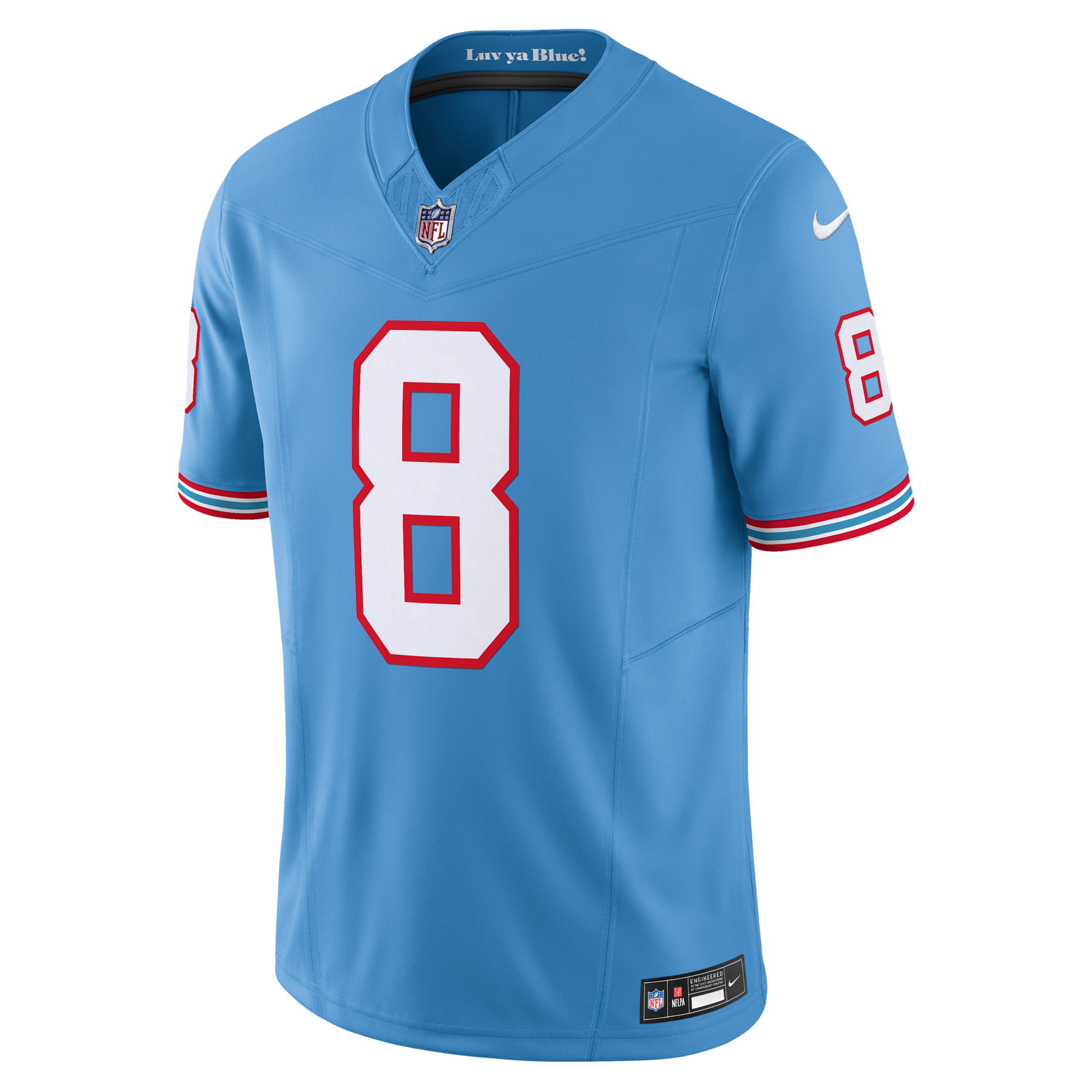 Nike Men's Will Levis Light Blue Tennessee Titans Alternate Oilers Throwback Vapor F.u.s.e. Limited Jersey - Light Blue