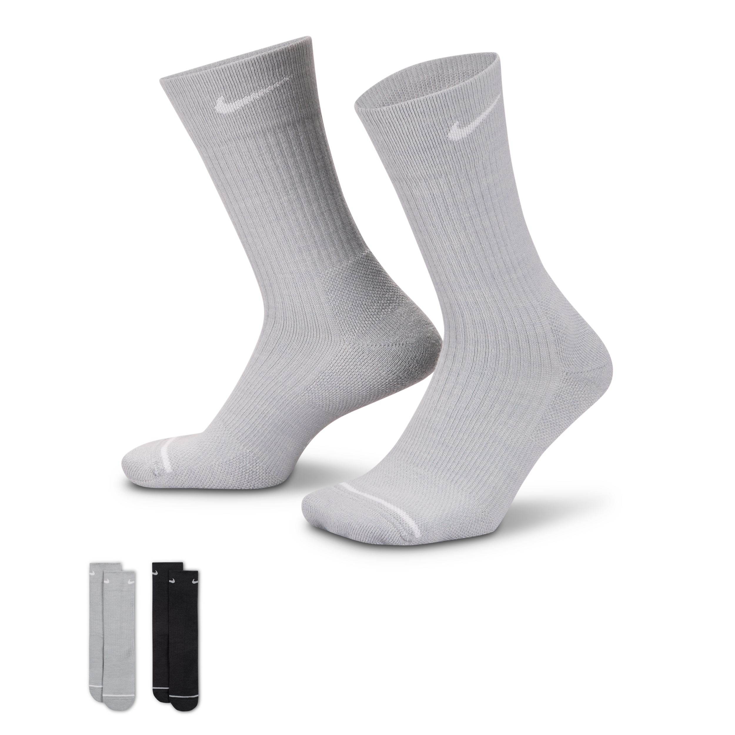Nike Unisex Everyday Wool Cushioned Crew Socks (2 Pairs) In Gray