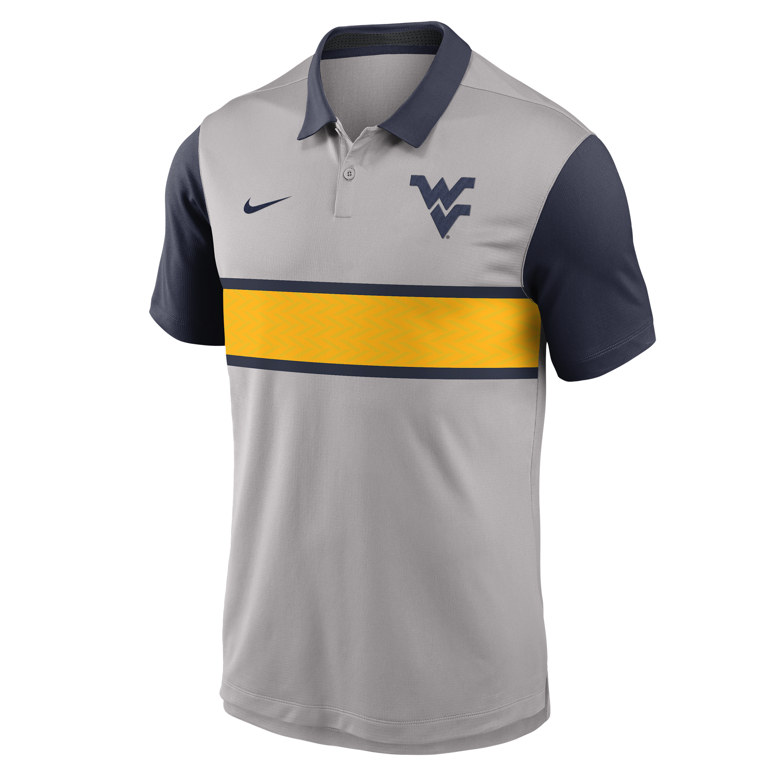 Nike Men's Gray/Navy West Virginia Mountaineers Vapor Performance Polo Shirt - Gray, Navy